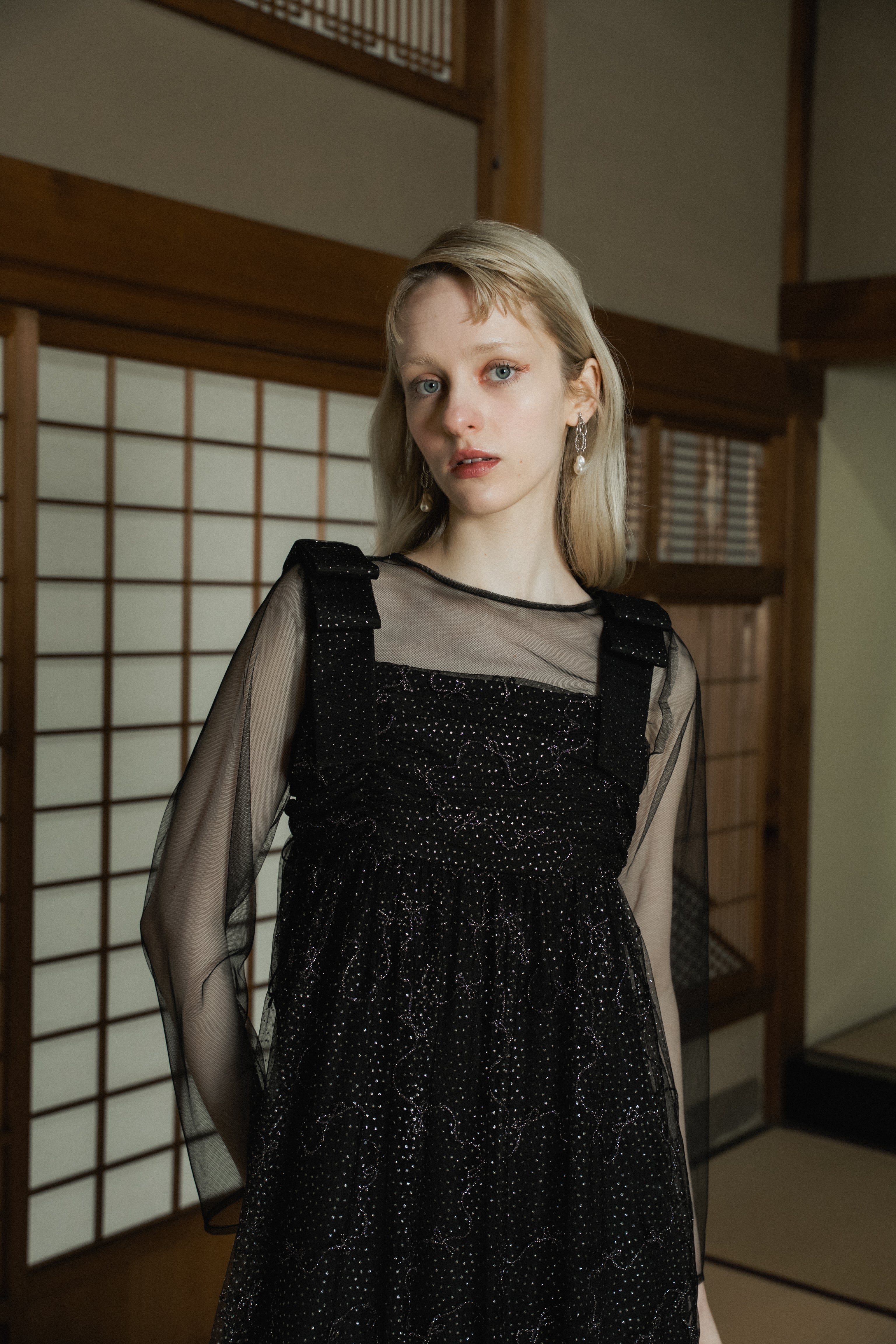 1113 Ribbon tulle dress