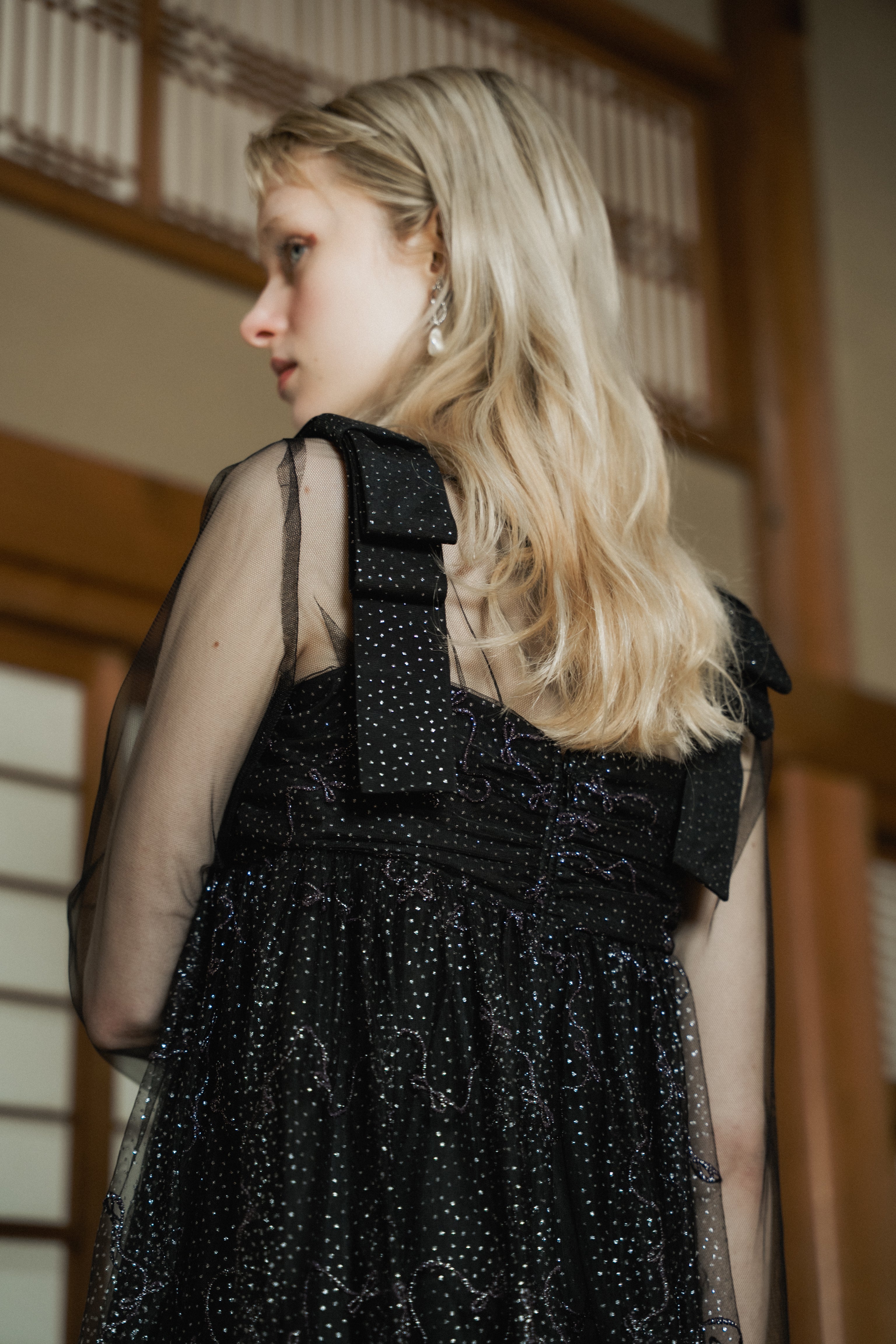 1113 Ribbon tulle dress