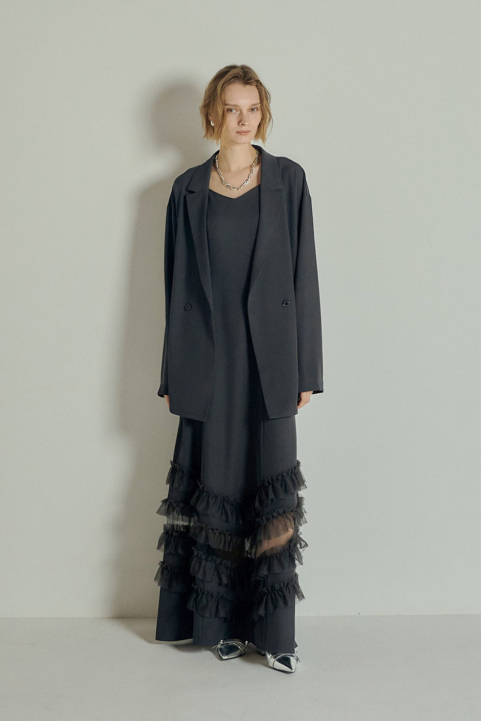 934 Transparent hem setup dress