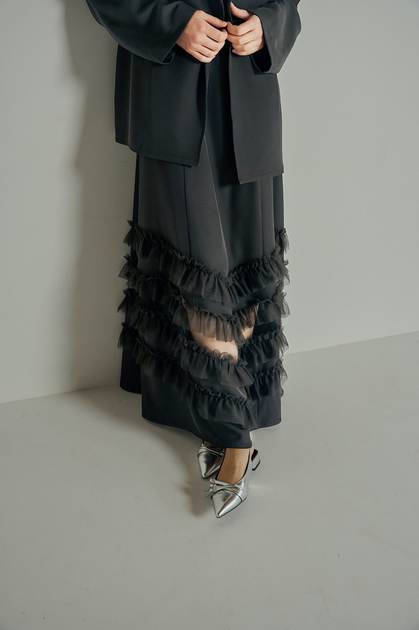 934 Transparent hem setup dress