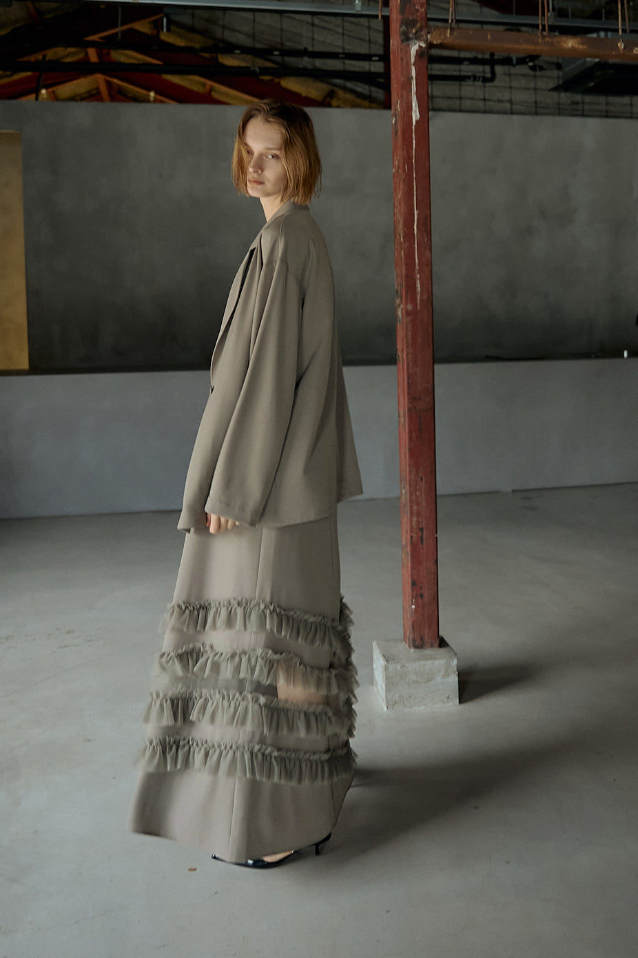 934 Transparent hem setup dress