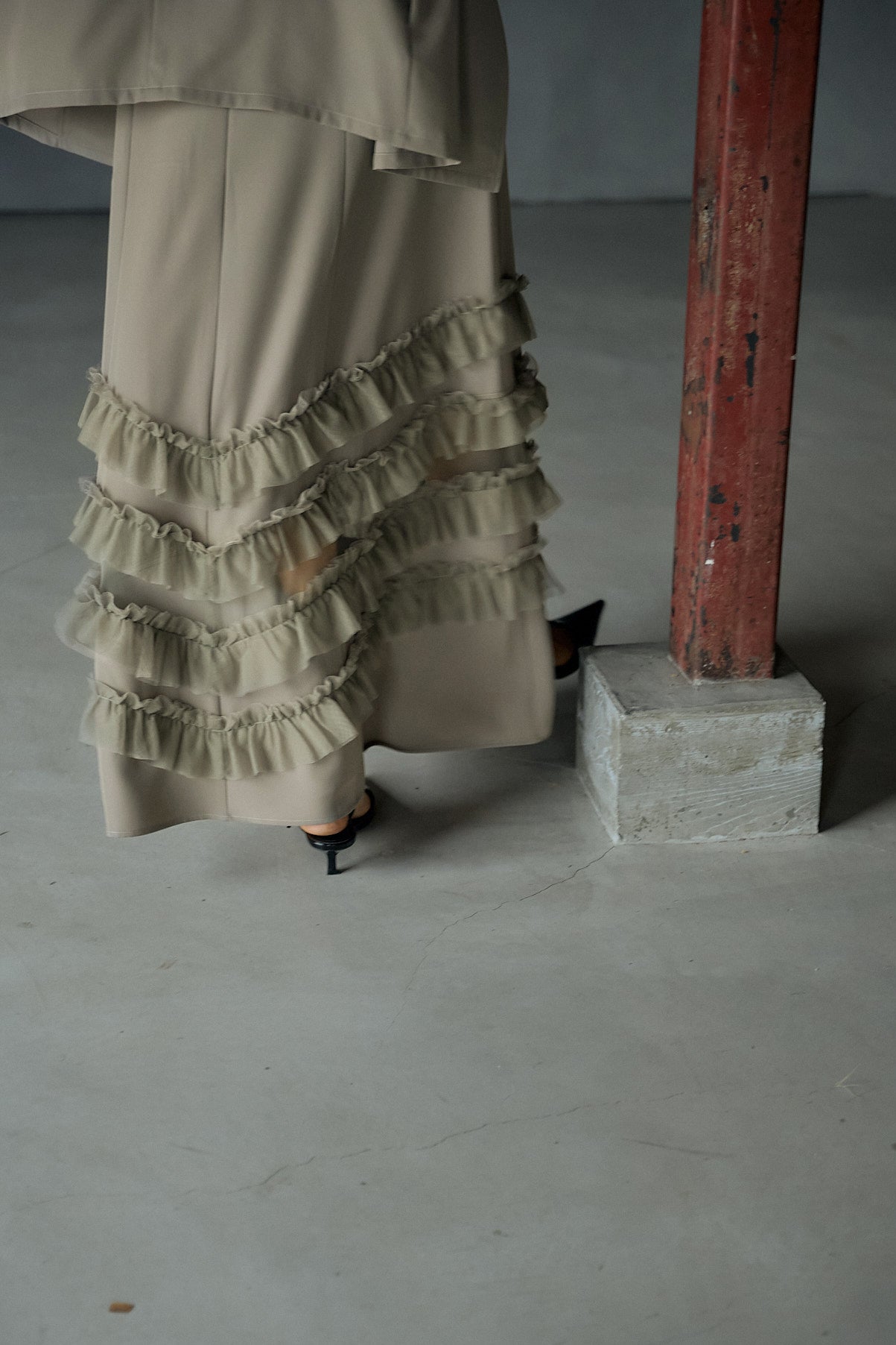934 Transparent hem setup dress