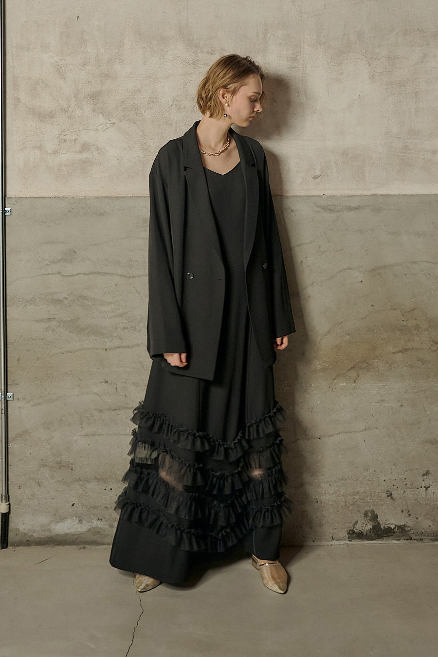 model:177cm size:モデルサイズ color:ブラック