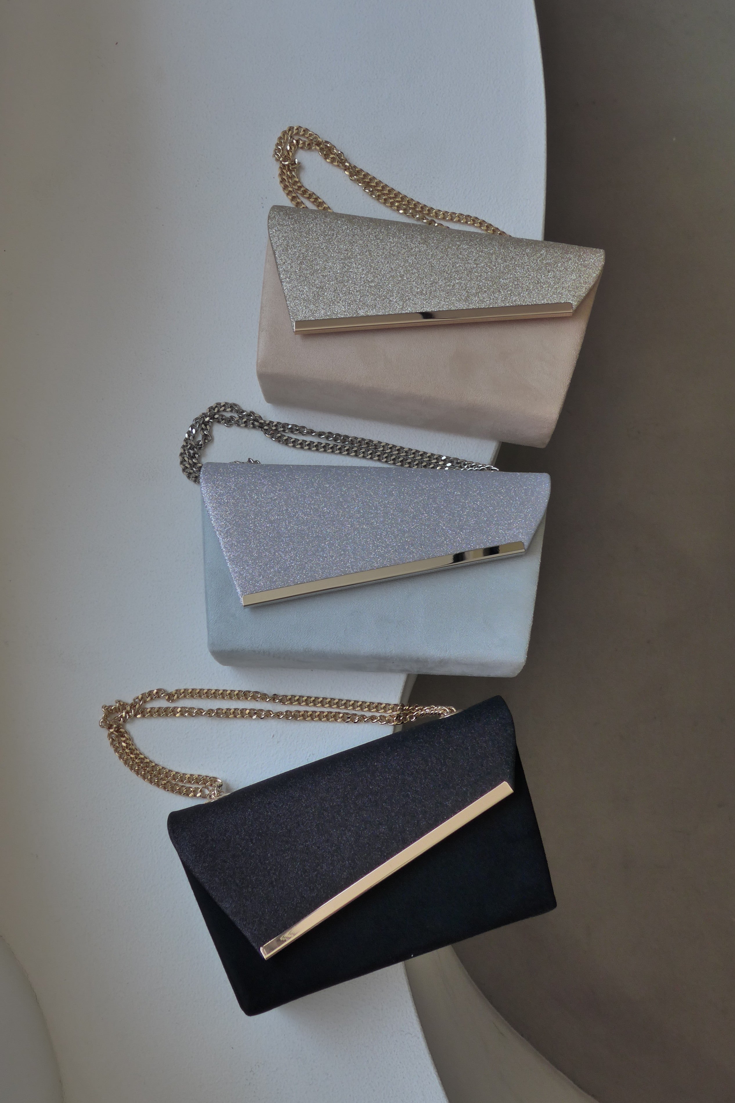 1008 Glitter & Suede touch bag