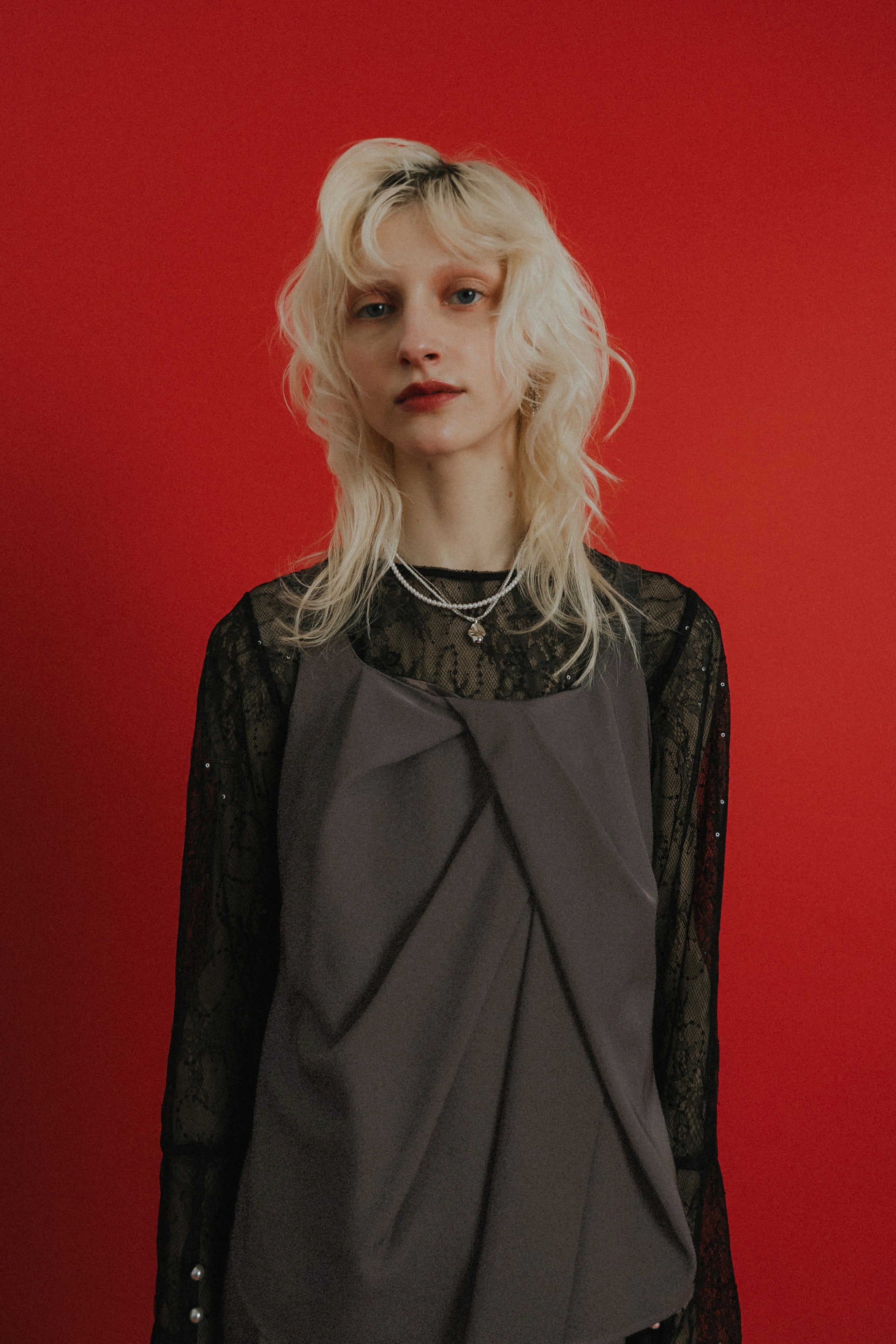 1084 Oblique cross top pants set