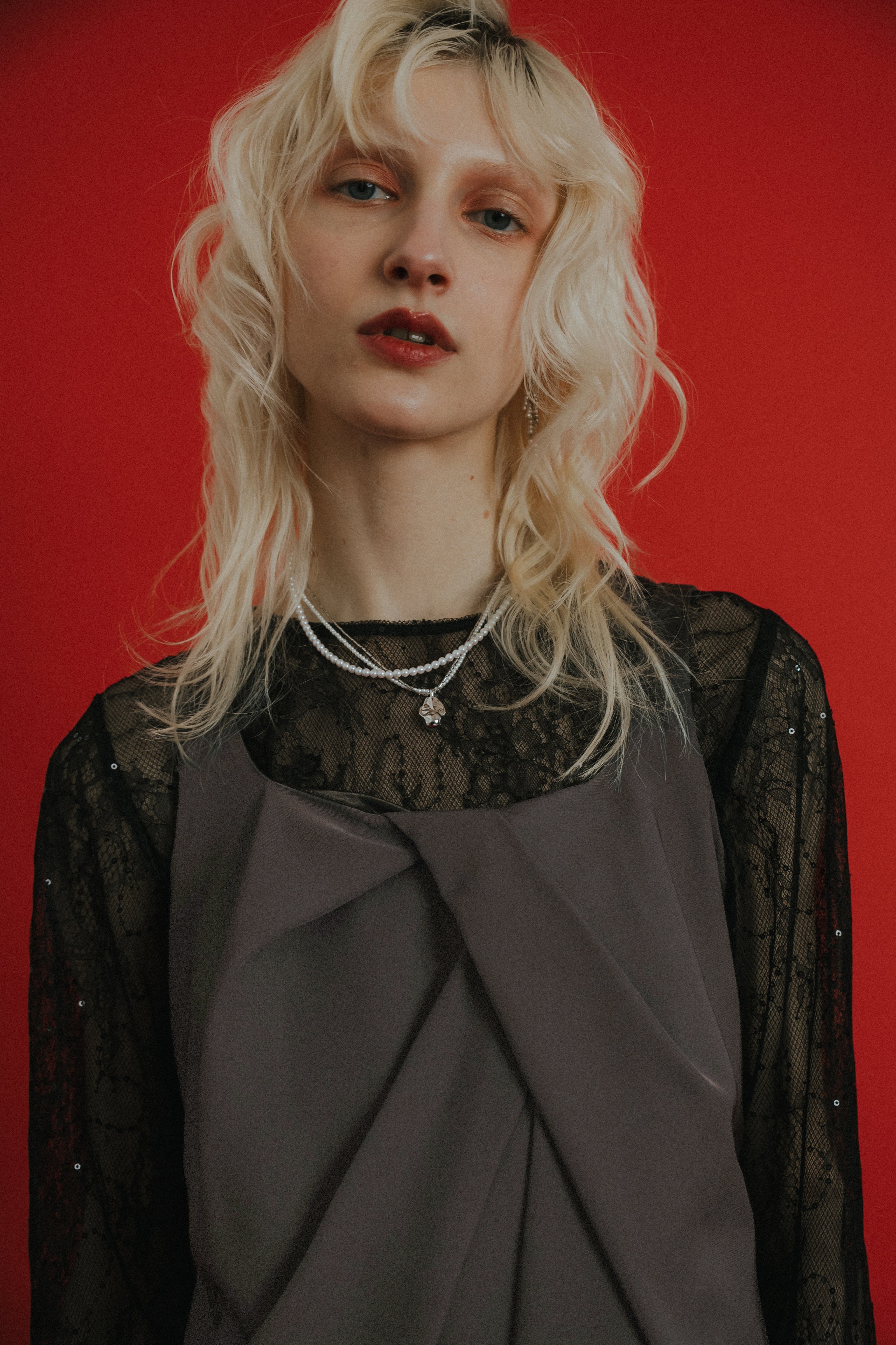 1084 Oblique cross top pants set