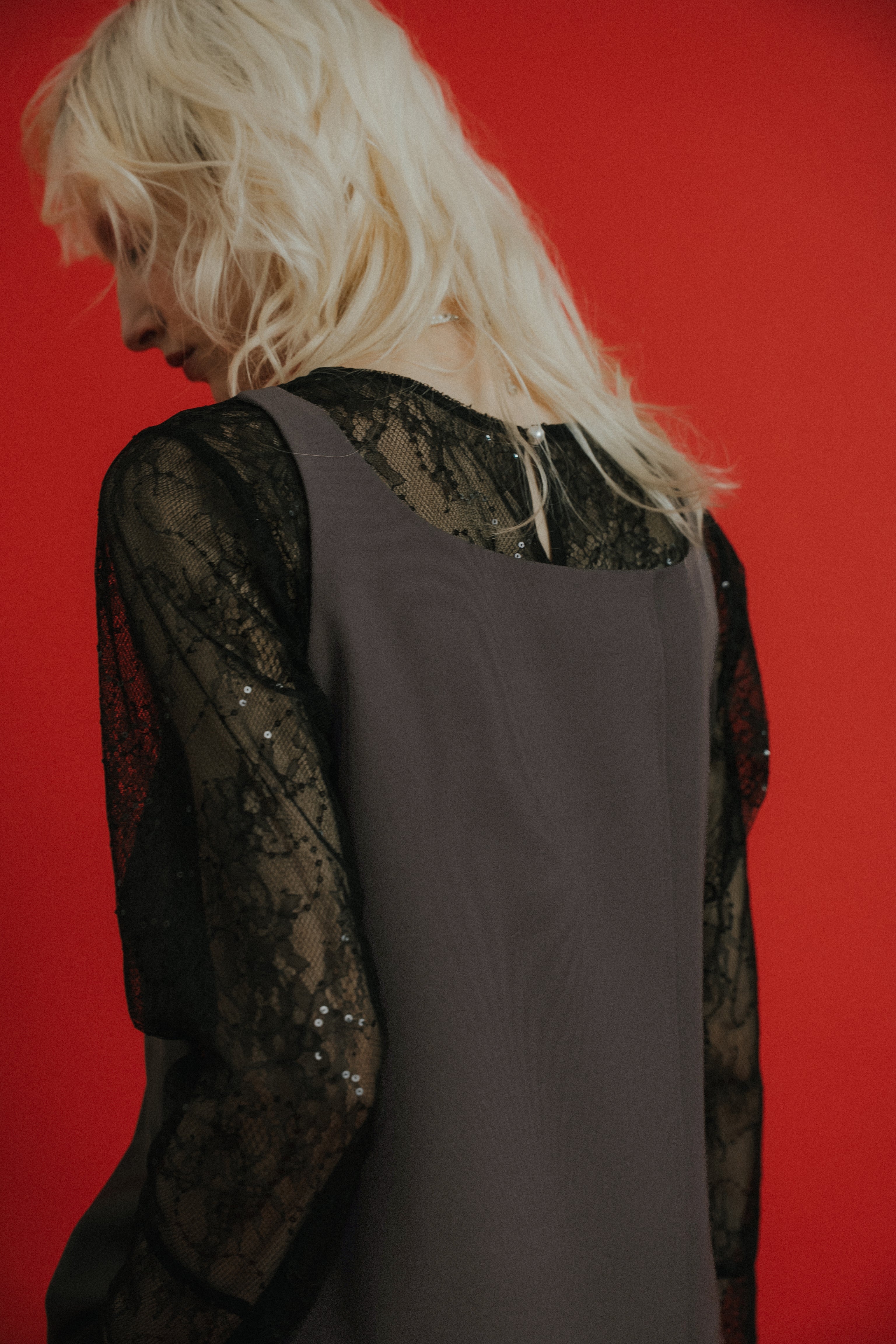 1084 Oblique cross top pants set