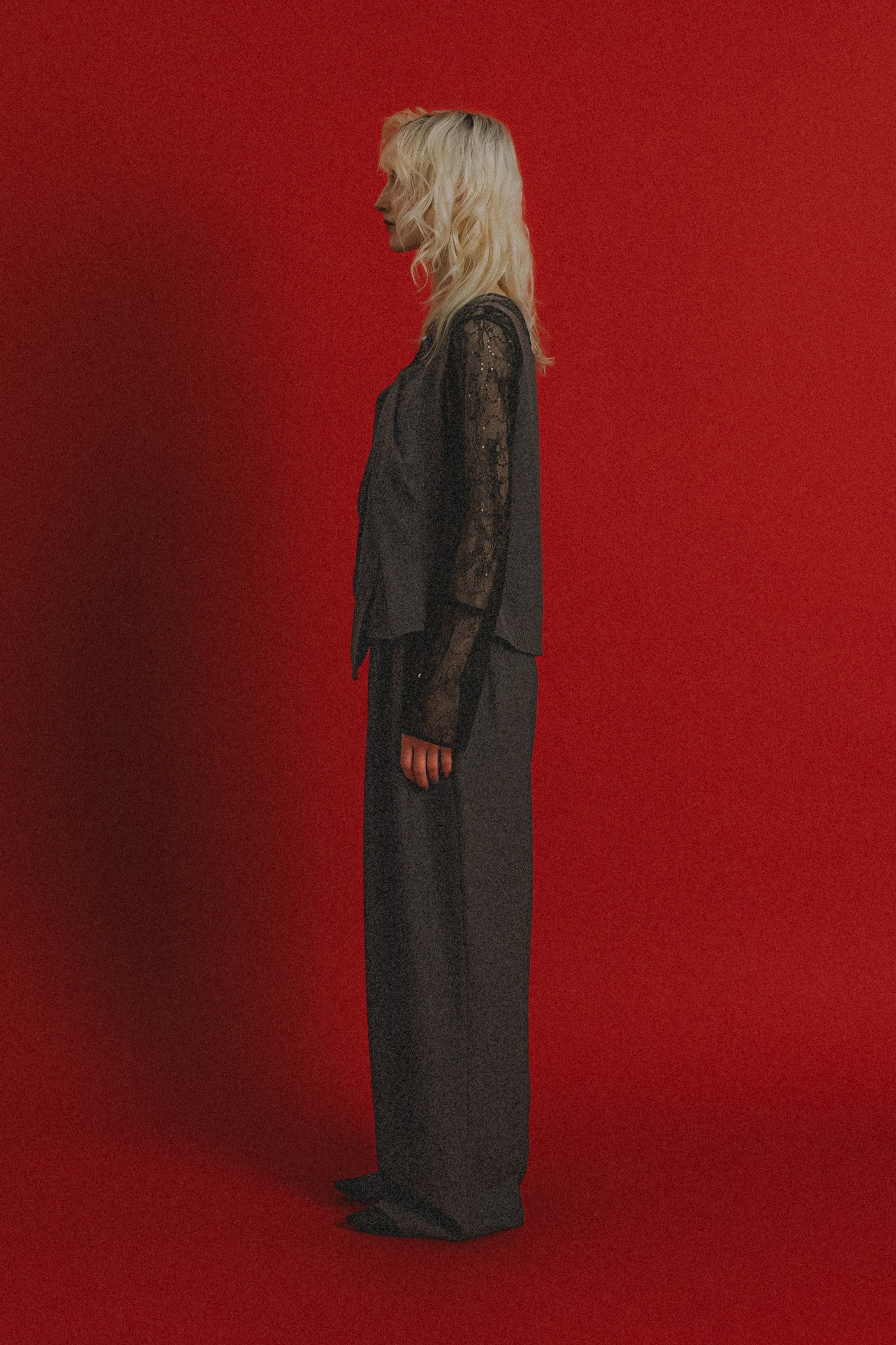 1084 Oblique cross top pants set