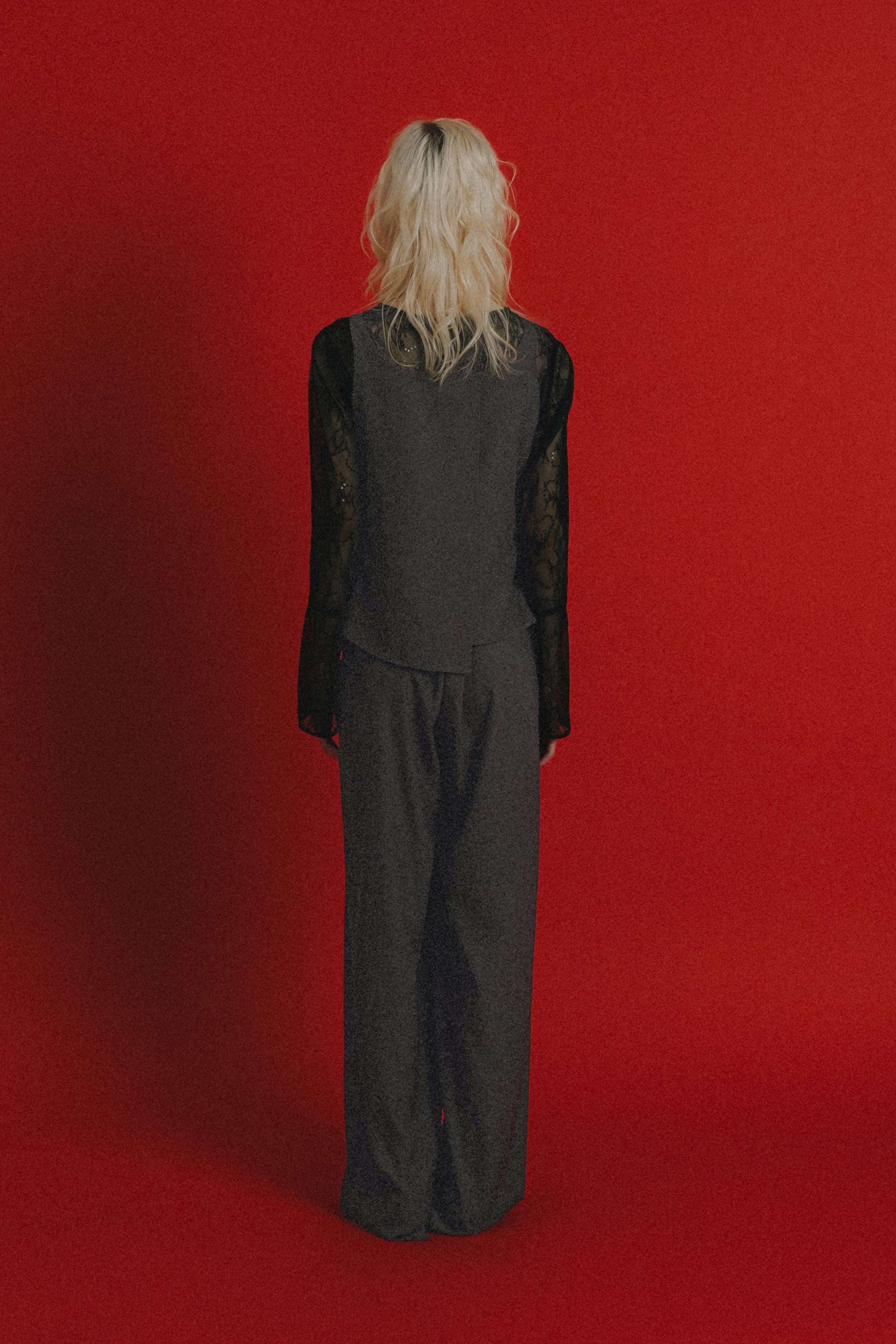 1084 Oblique cross top pants set