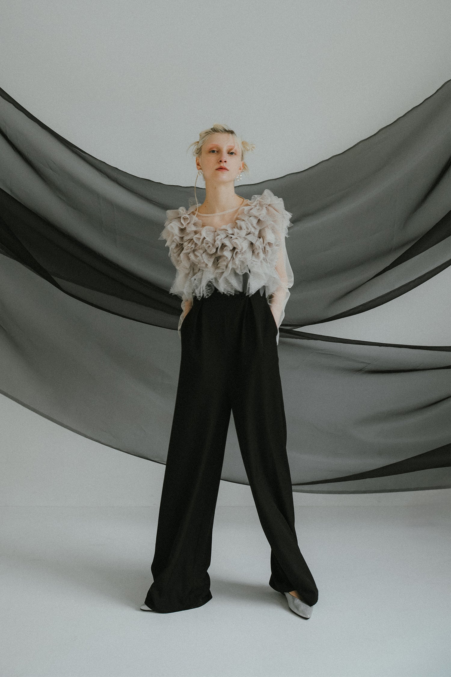 1086 Noir glitter pants set