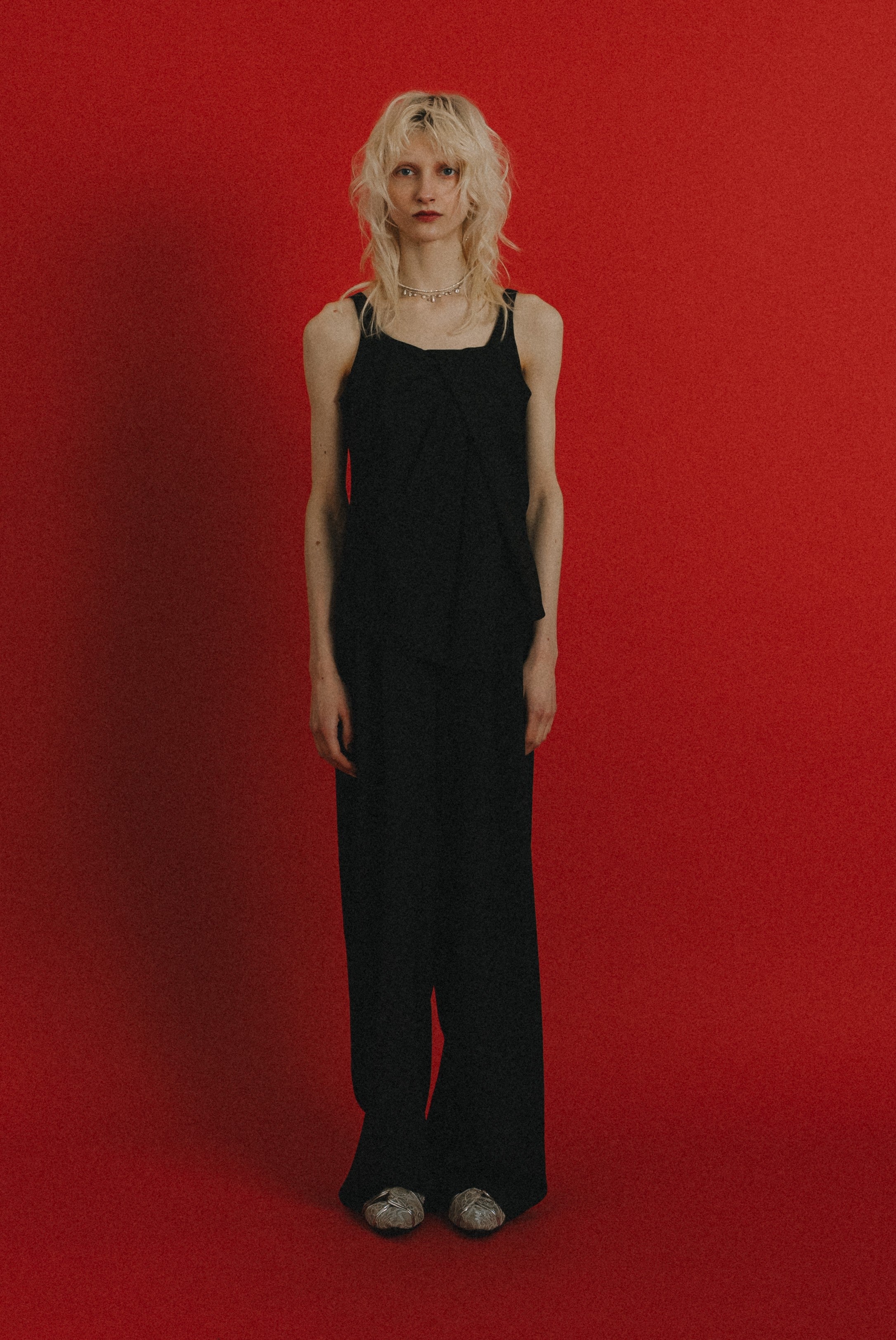 1084 Oblique cross top pants set