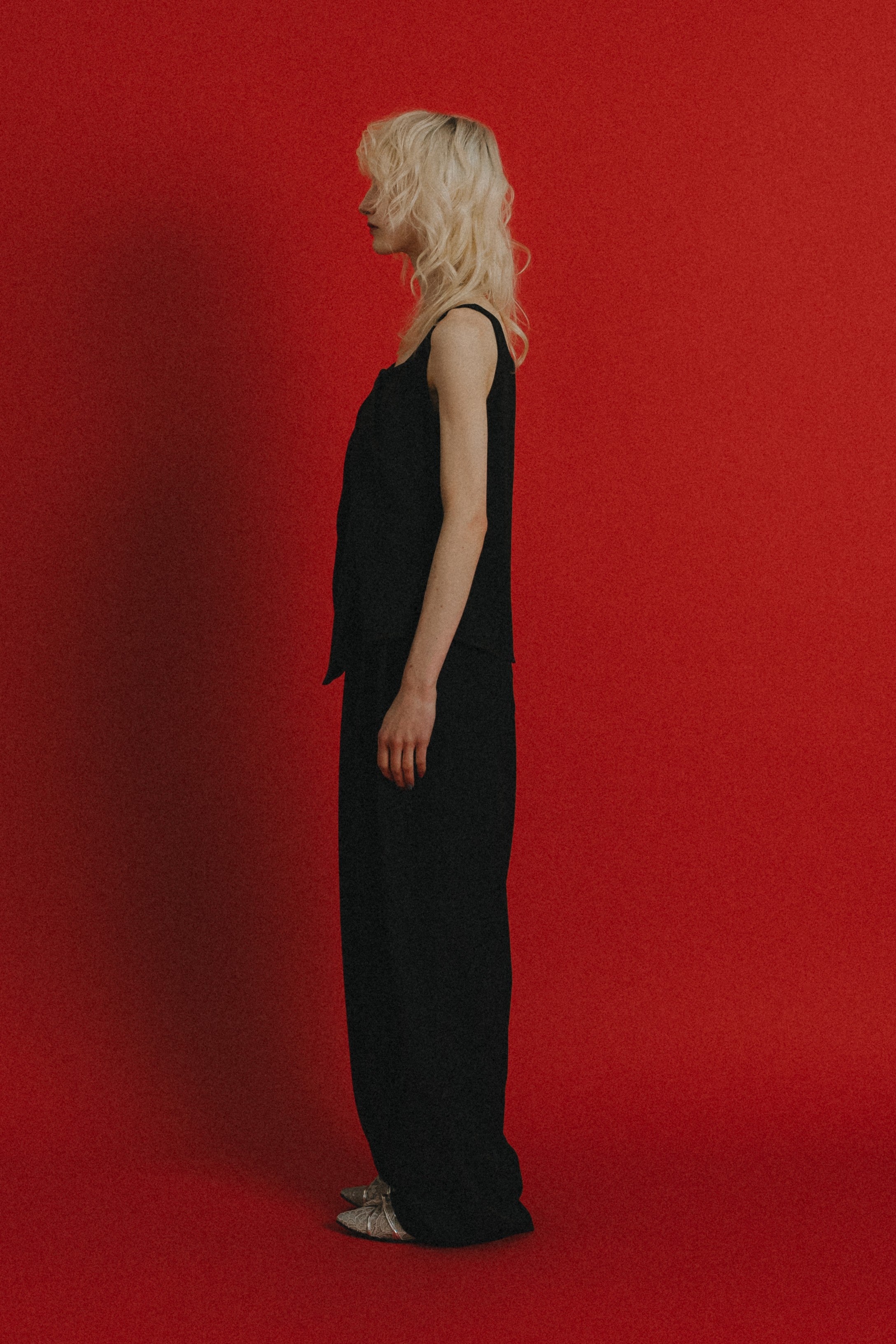 1084 Oblique cross top pants set