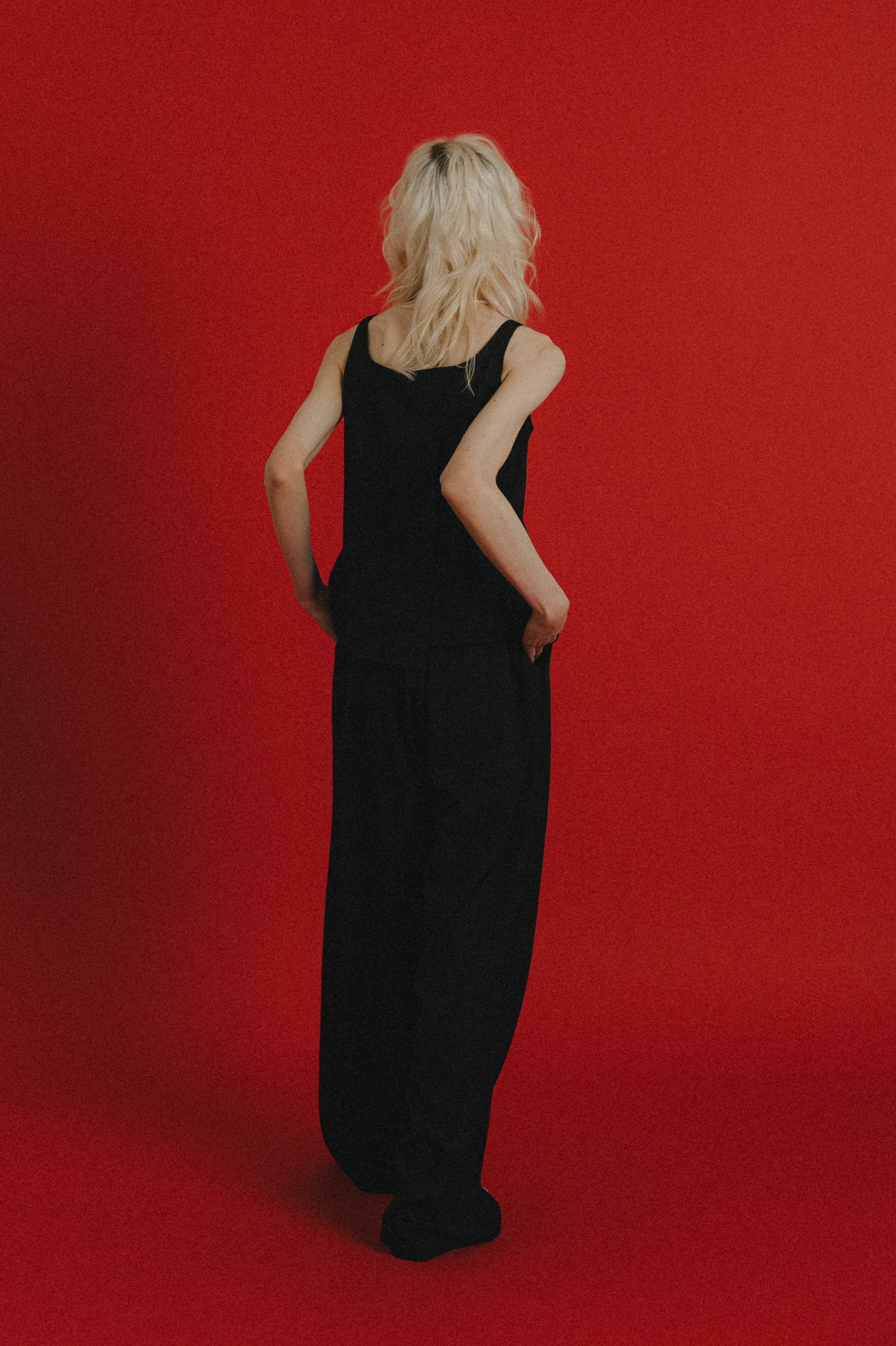 1084 Oblique cross top pants set