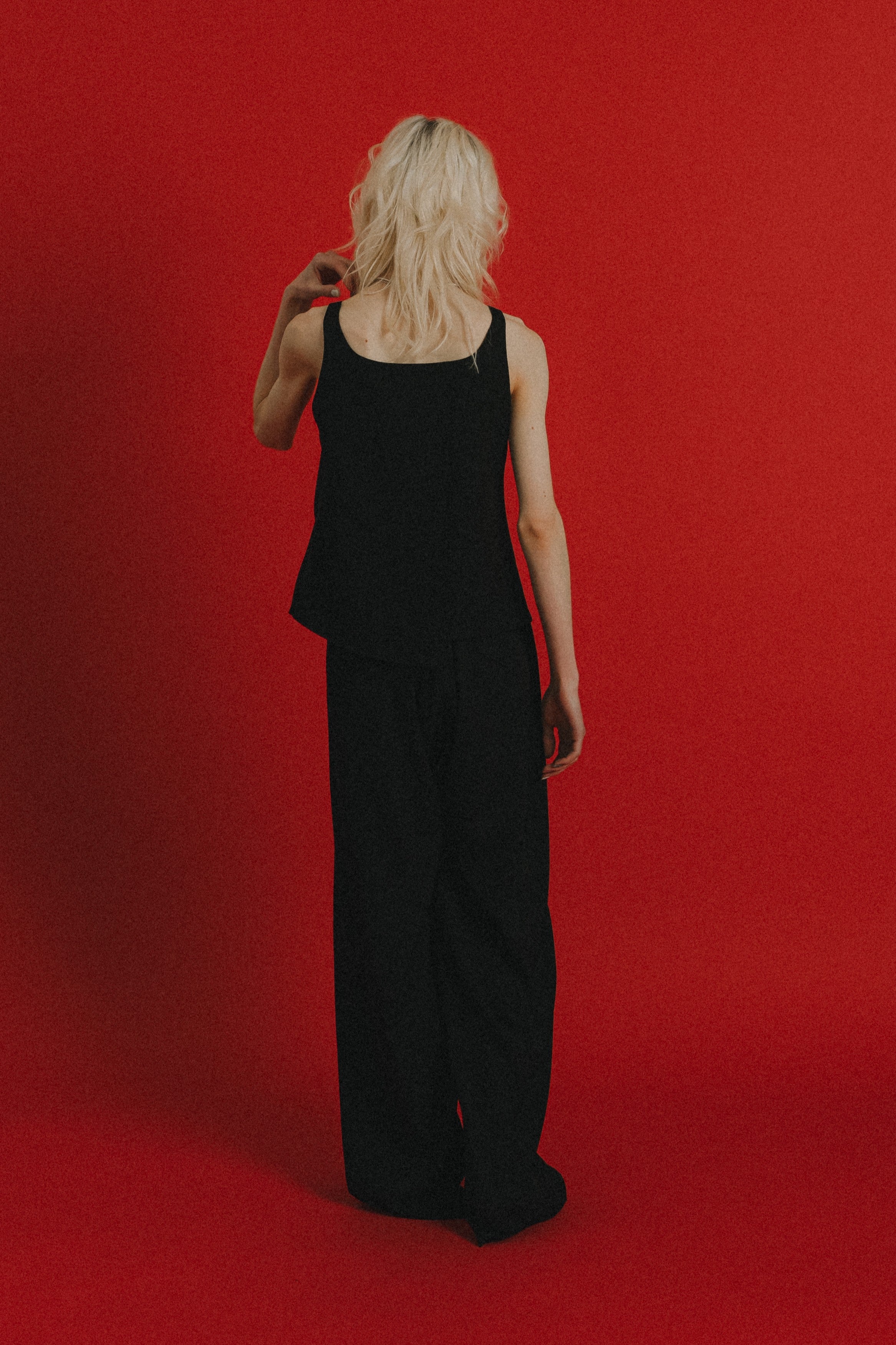 1084 Oblique cross top pants set