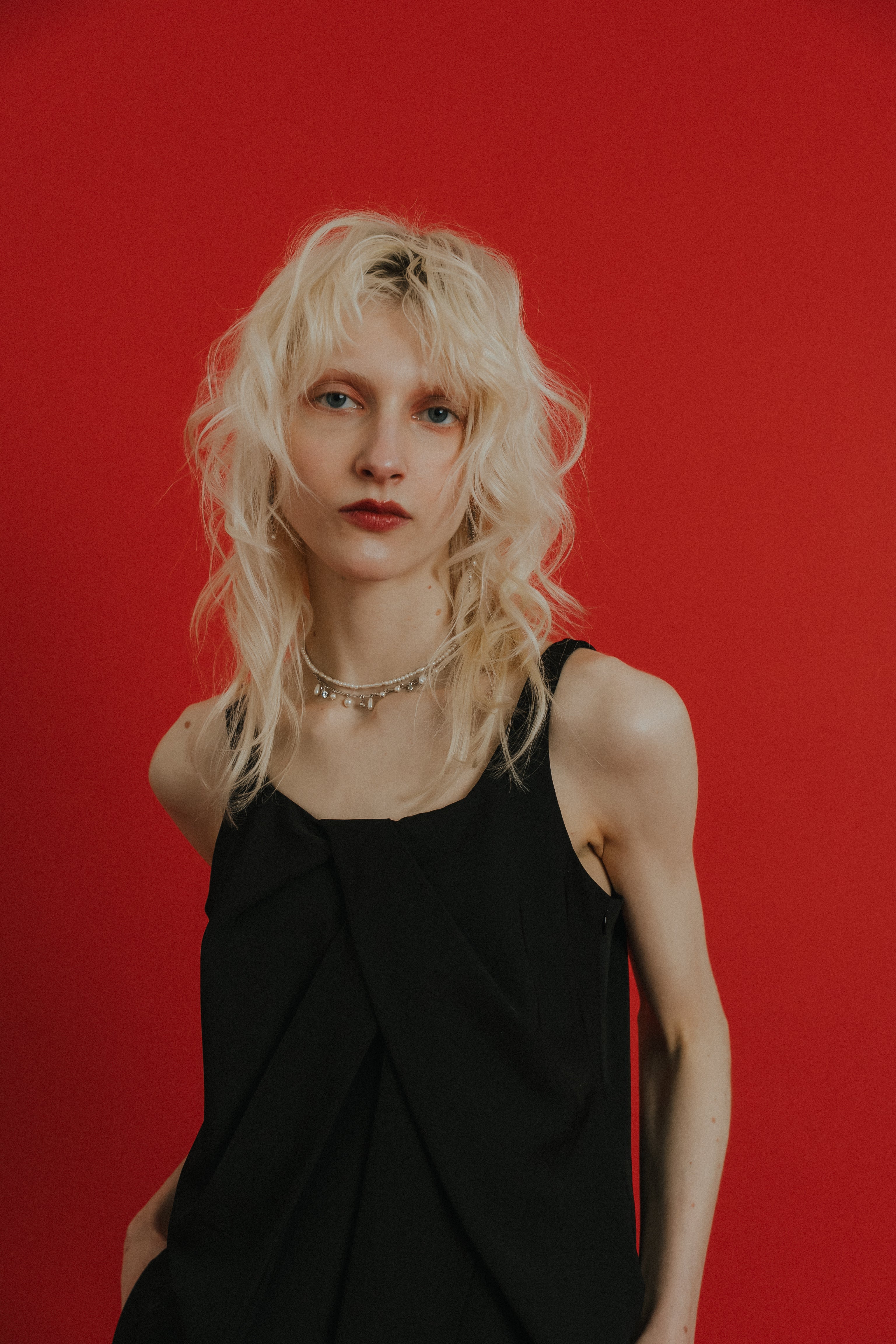 1084 Oblique cross top pants set