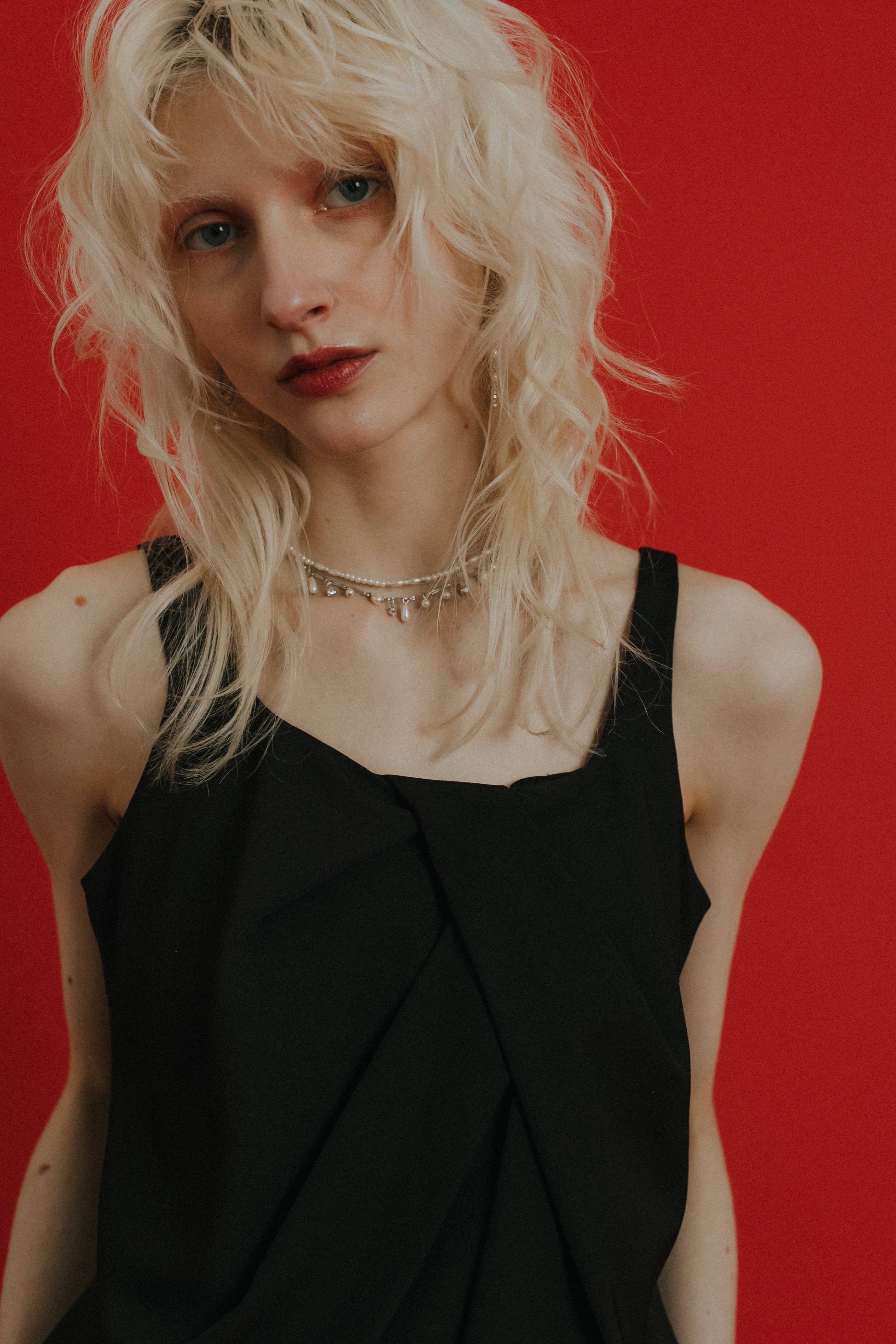 1084 Oblique cross top pants set