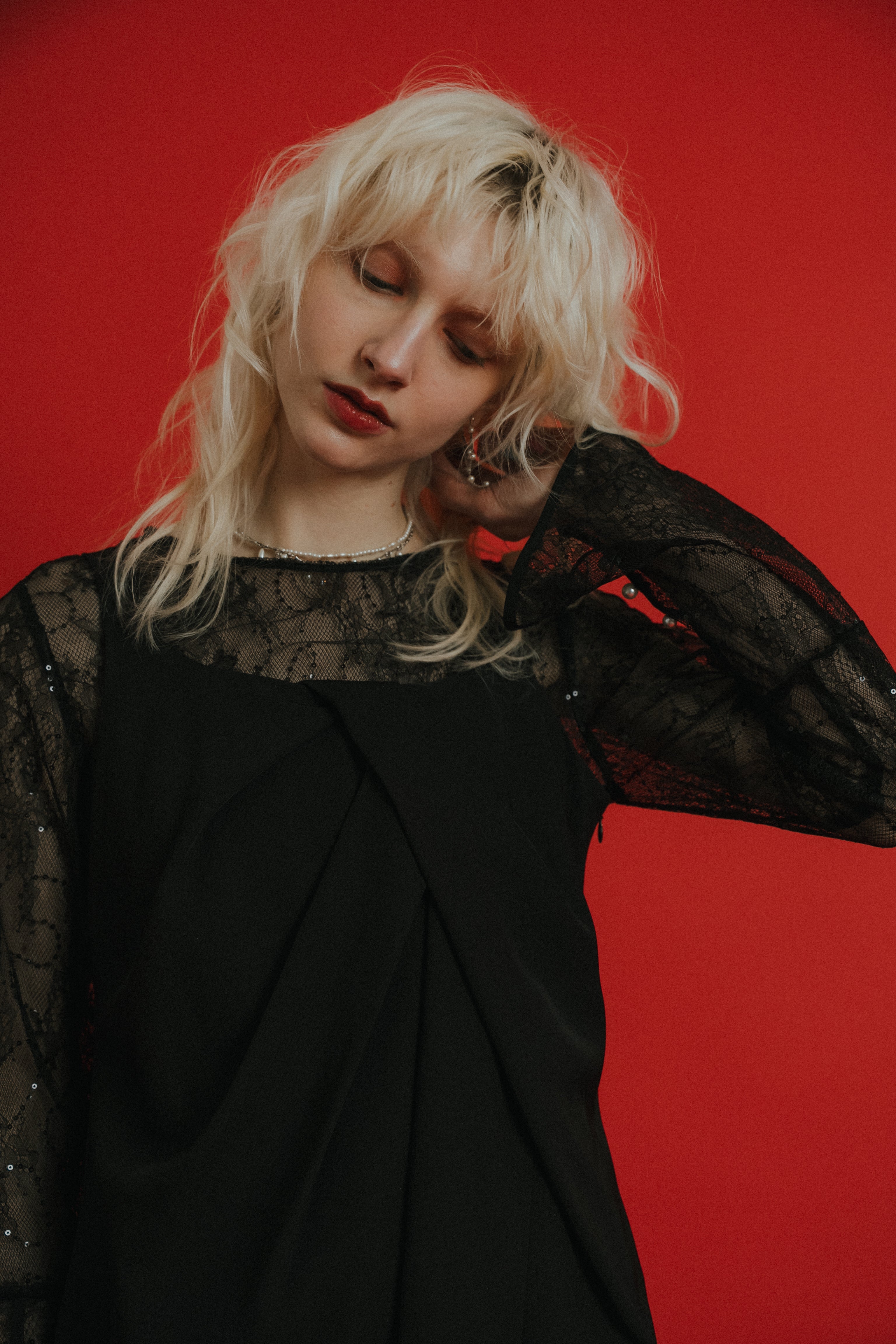 1084 Oblique cross top pants set