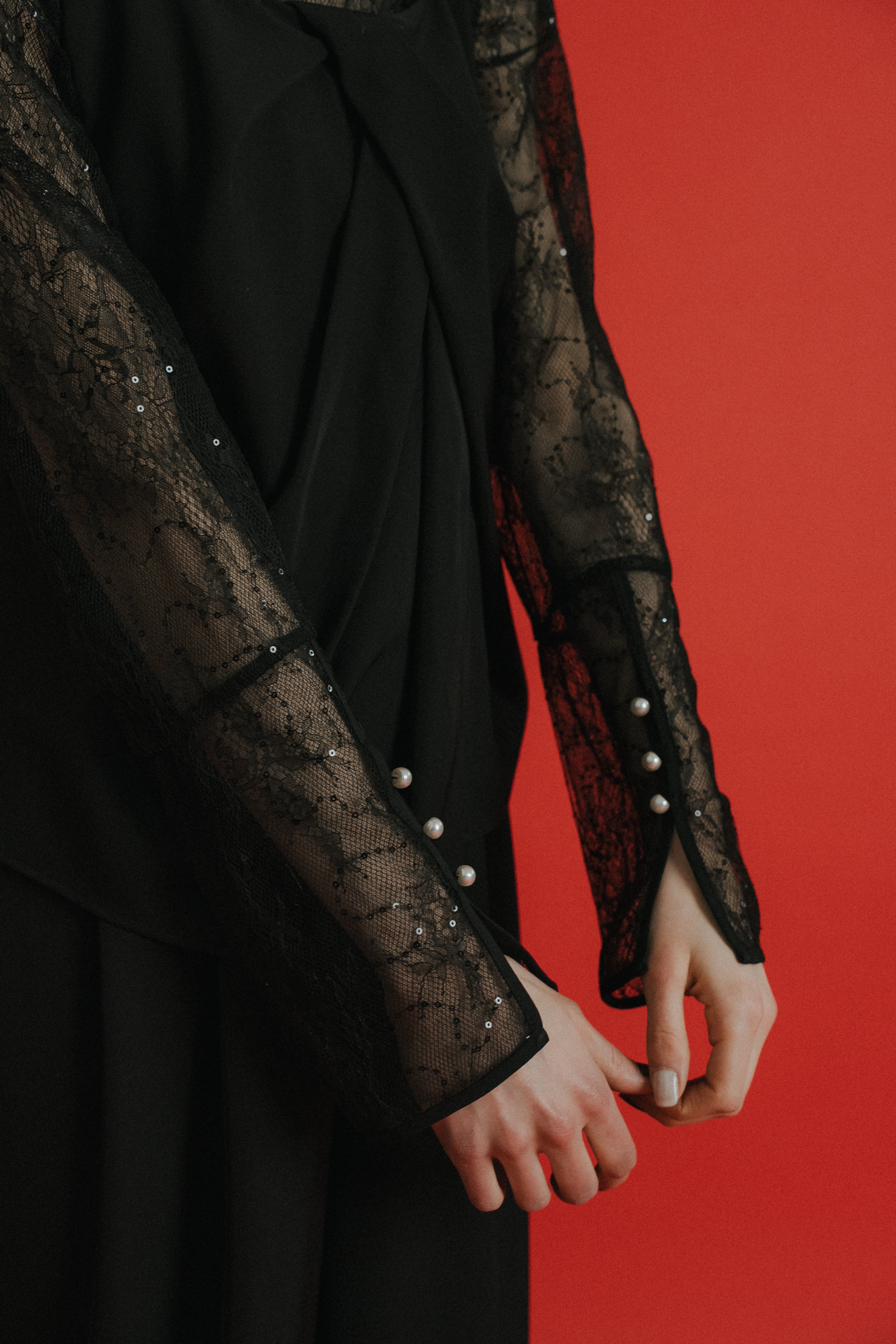 1084 Oblique cross top pants set