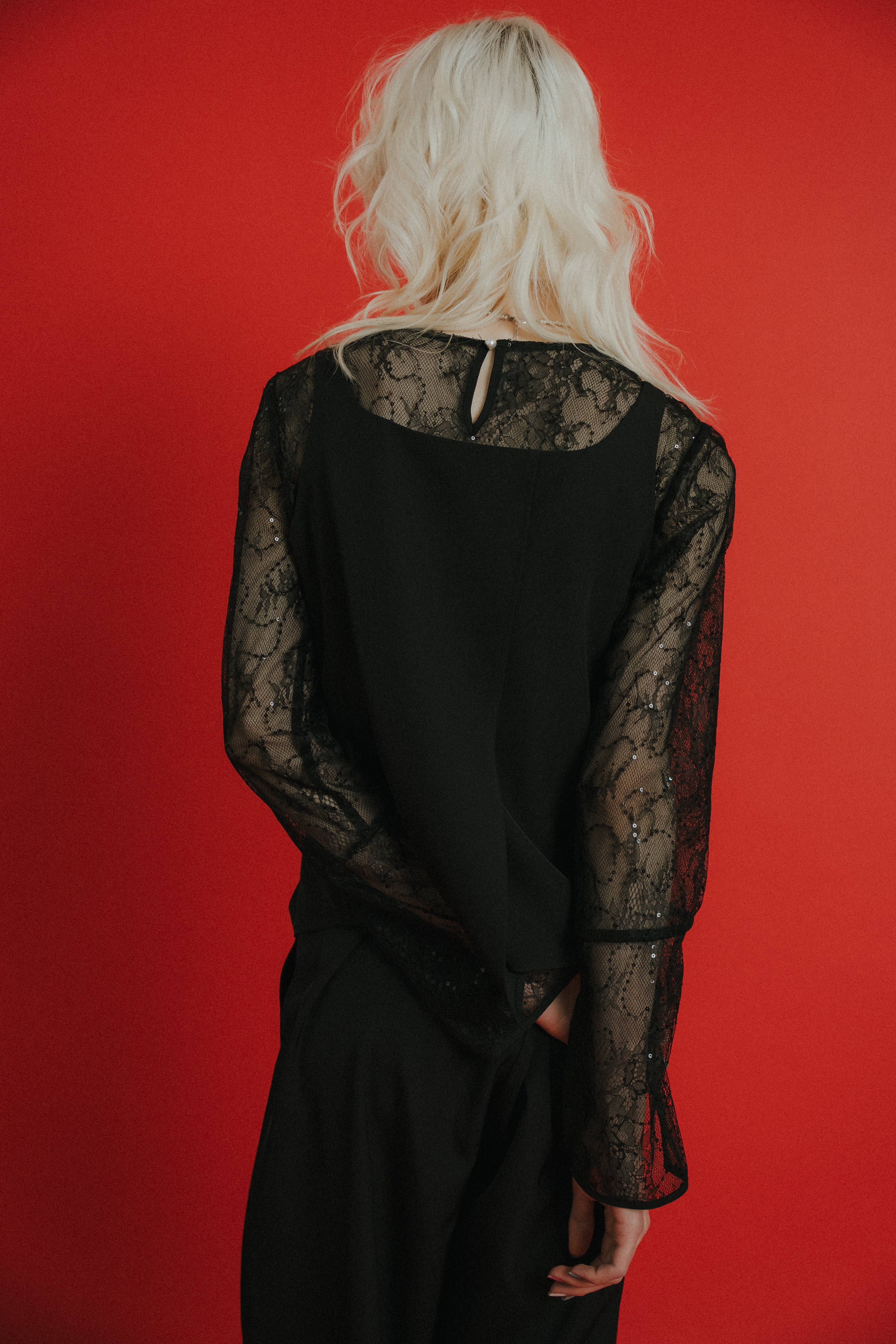 1084 Oblique cross top pants set