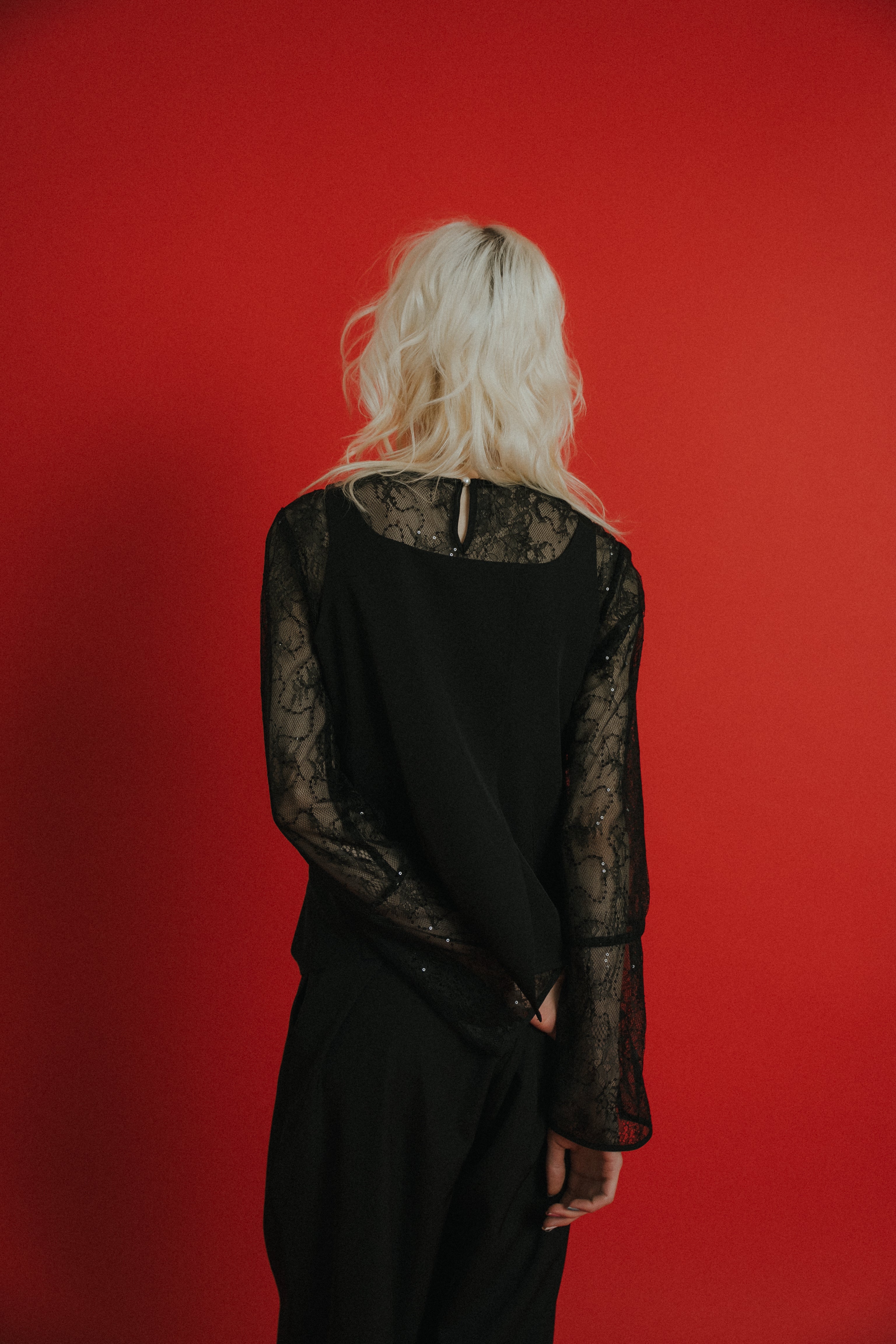 1084 Oblique cross top pants set