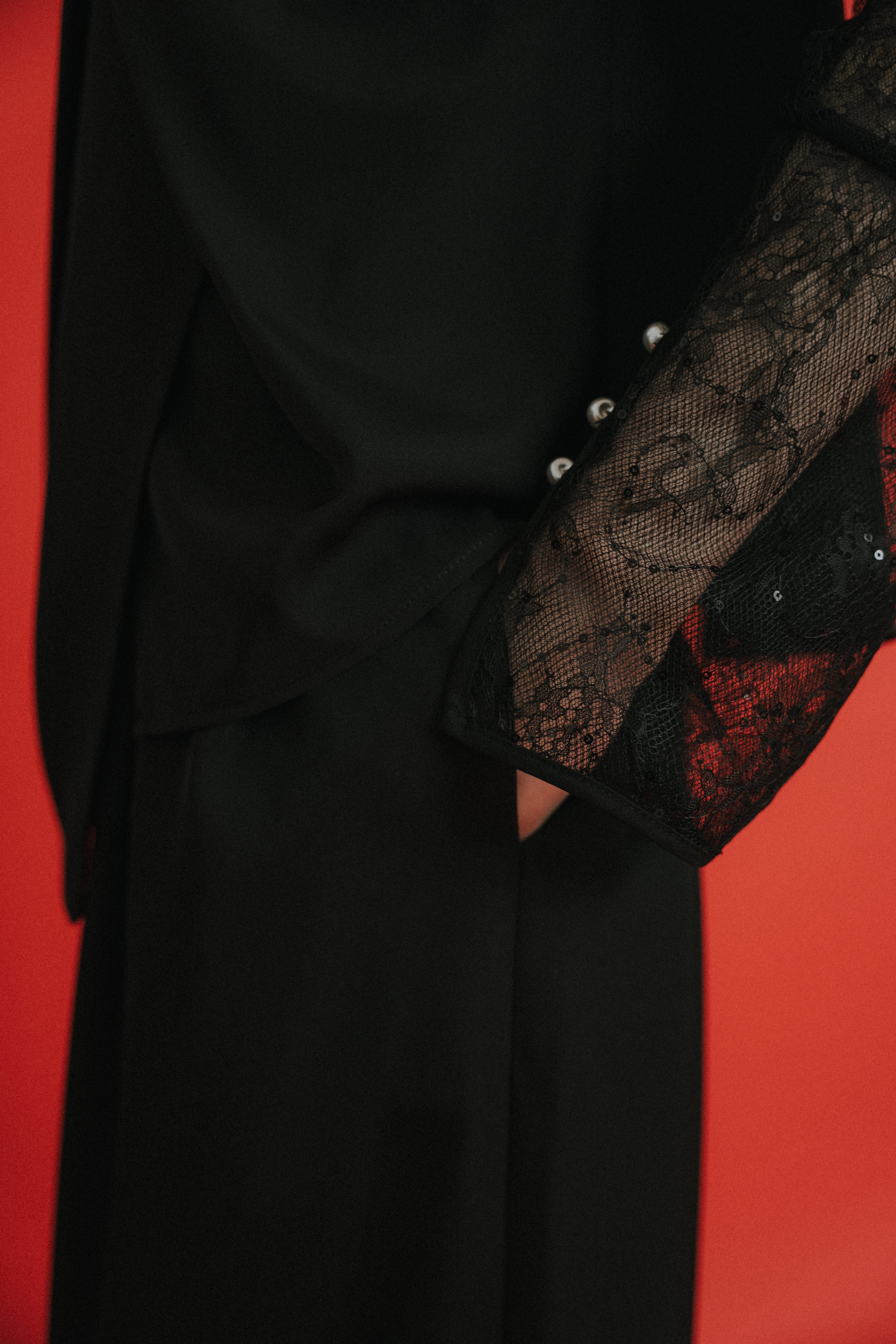 1084 Oblique cross top pants set