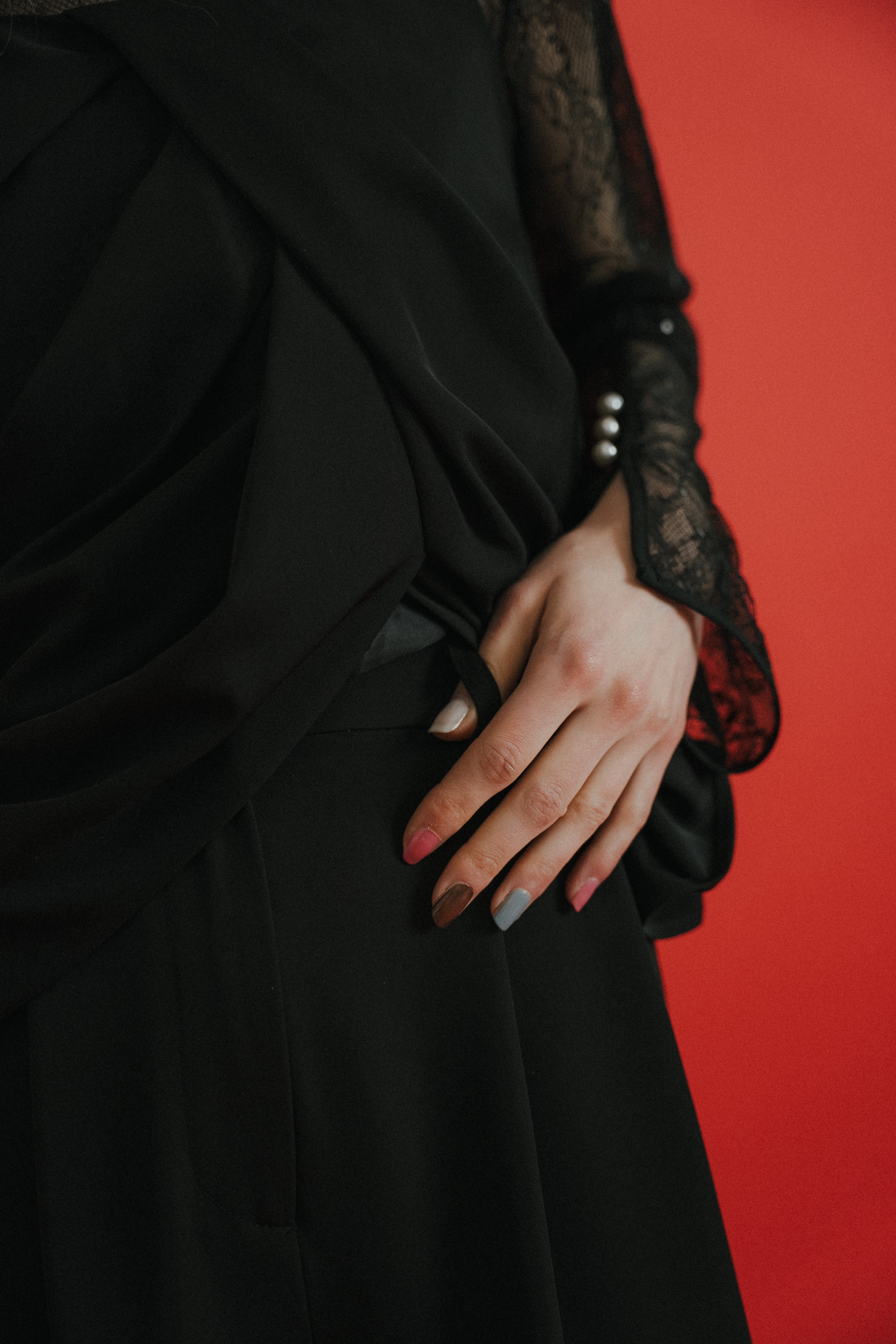 1084 Oblique cross top pants set