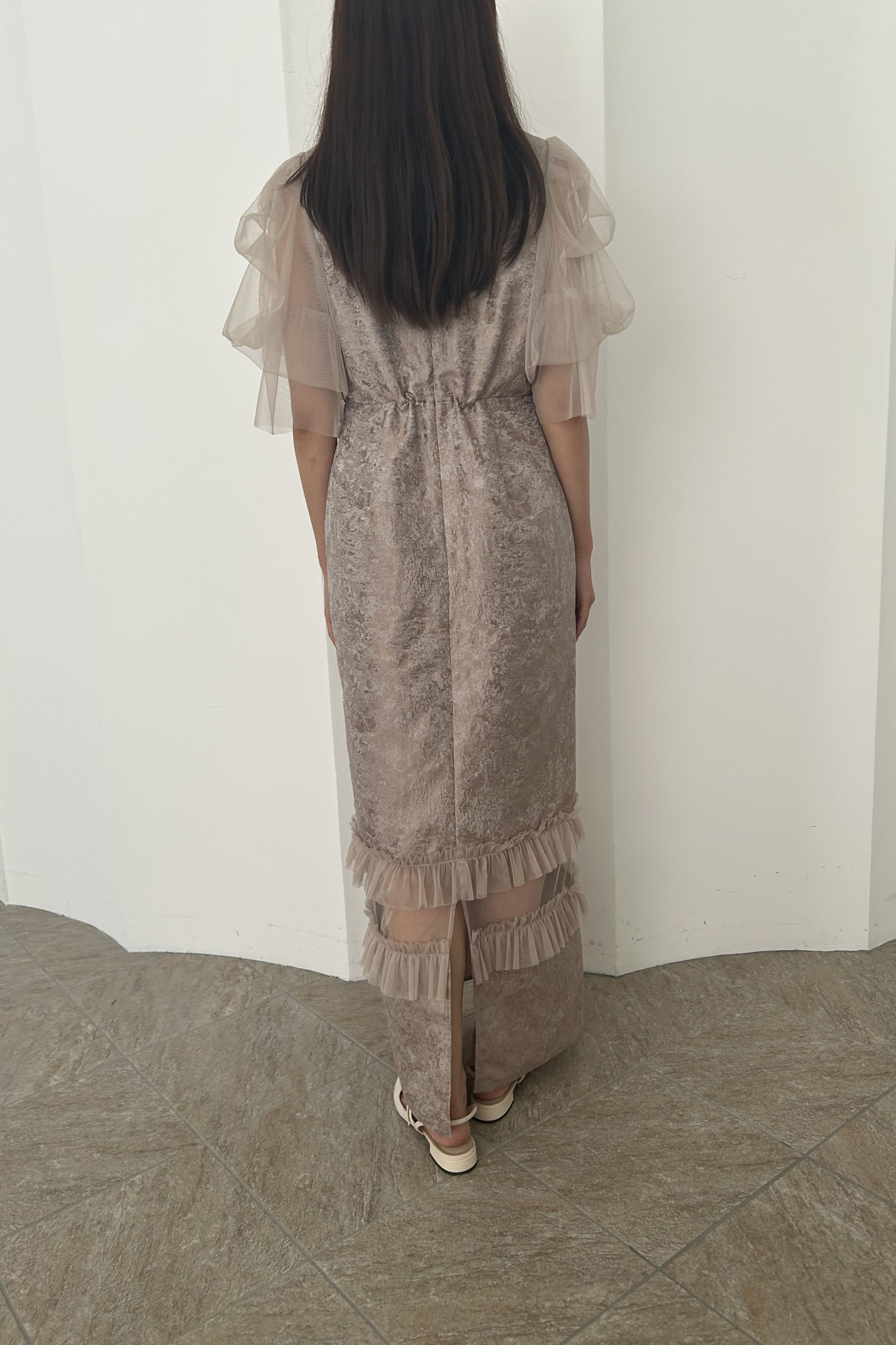 model:165cm size:L color:ピンクベージュ