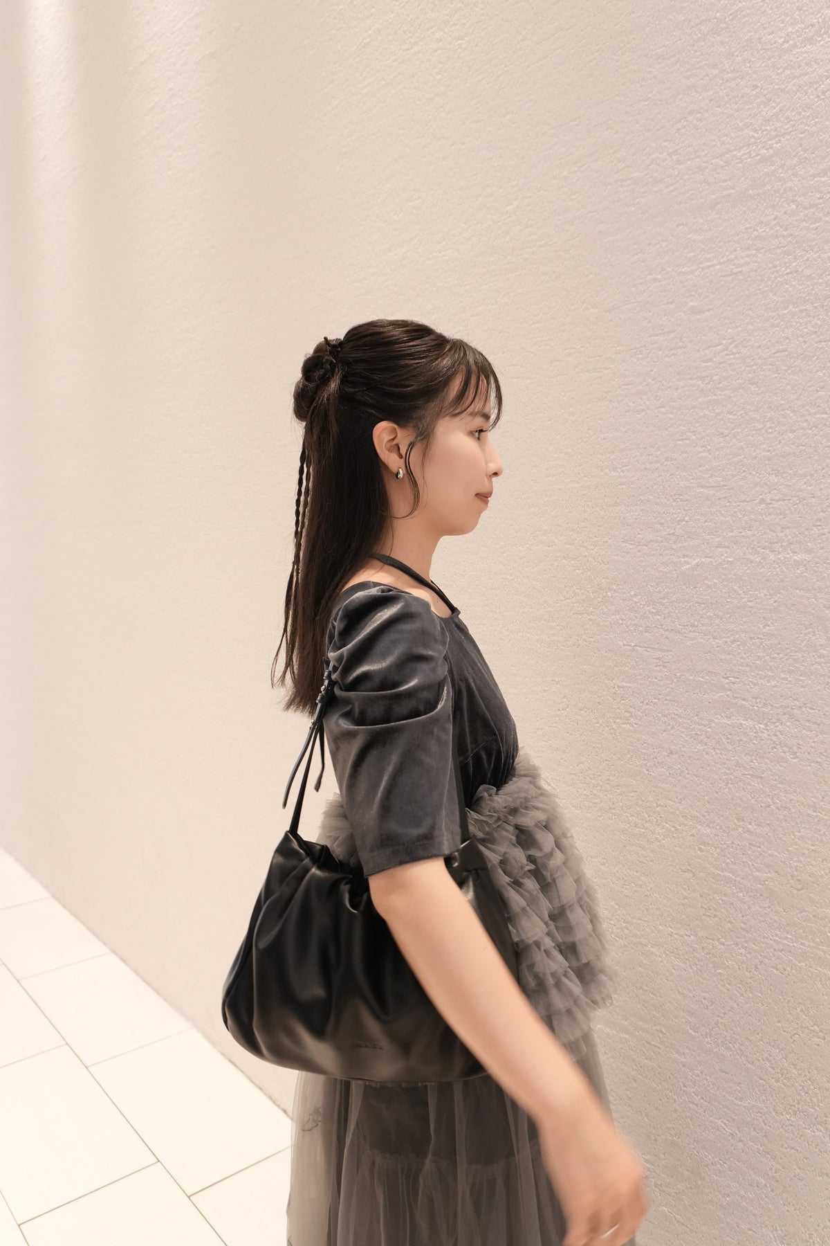 model:159cm size:M color:ブルーグレー