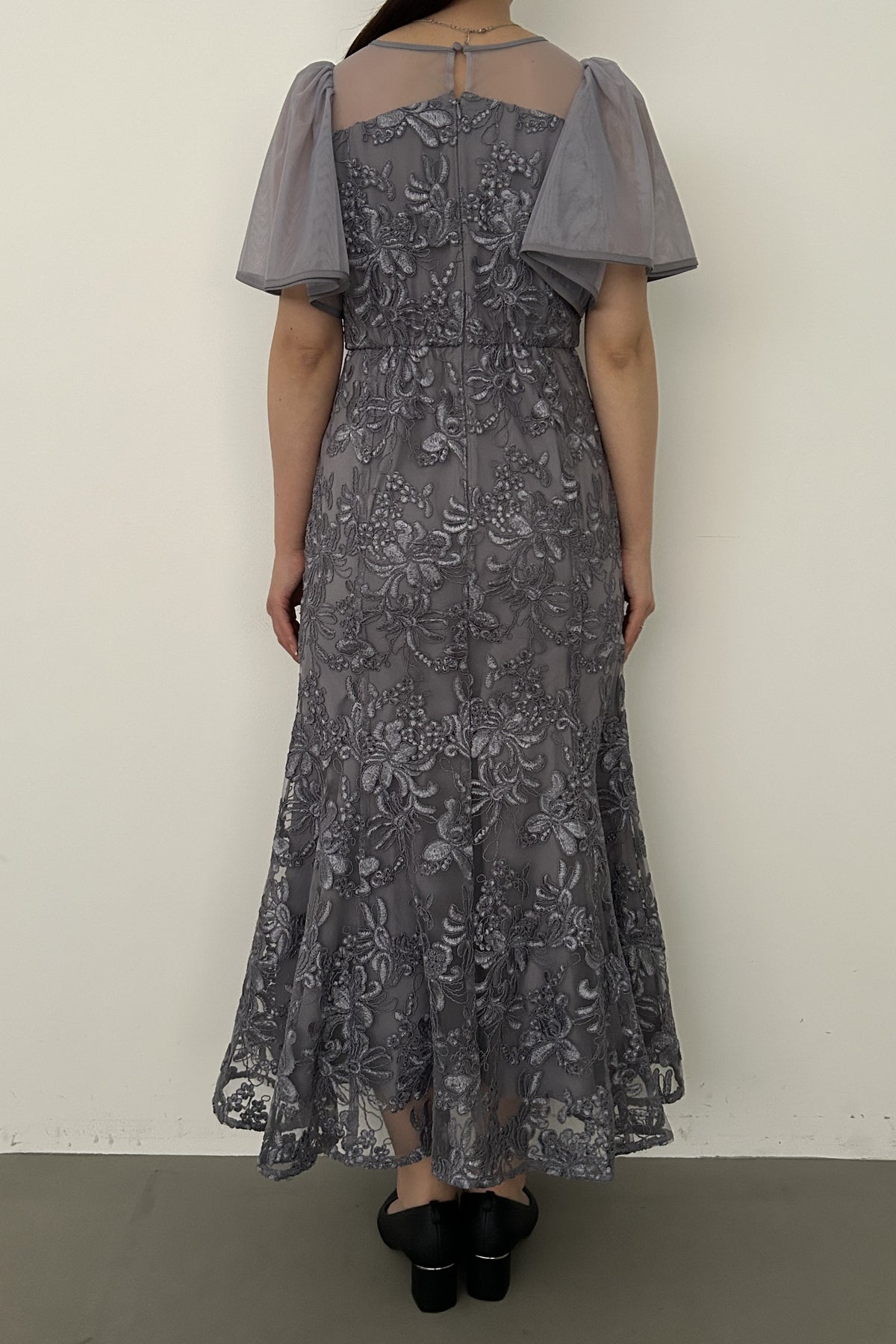 model:159cm size:S color:グレイッシュブルー