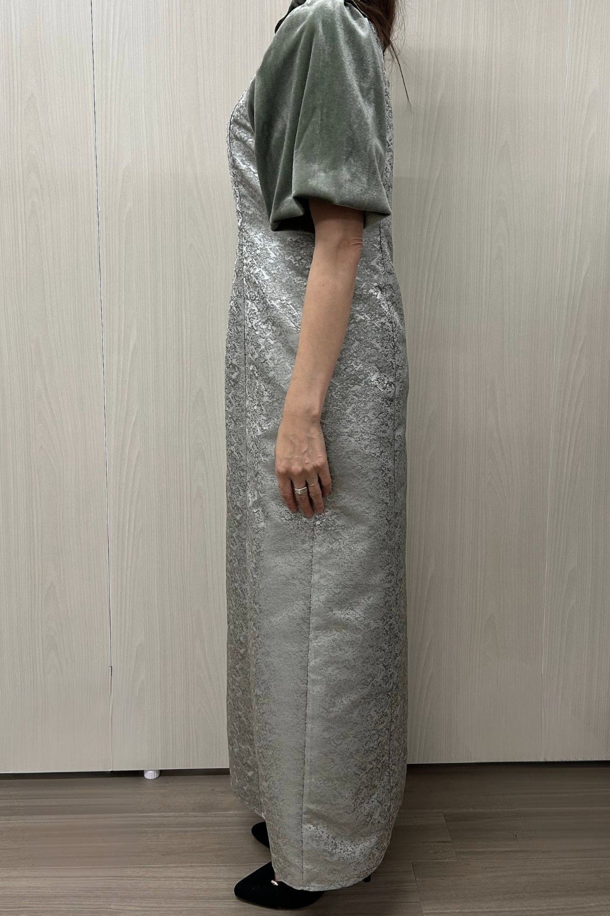 model:164cm size:L color:ブルーグレー