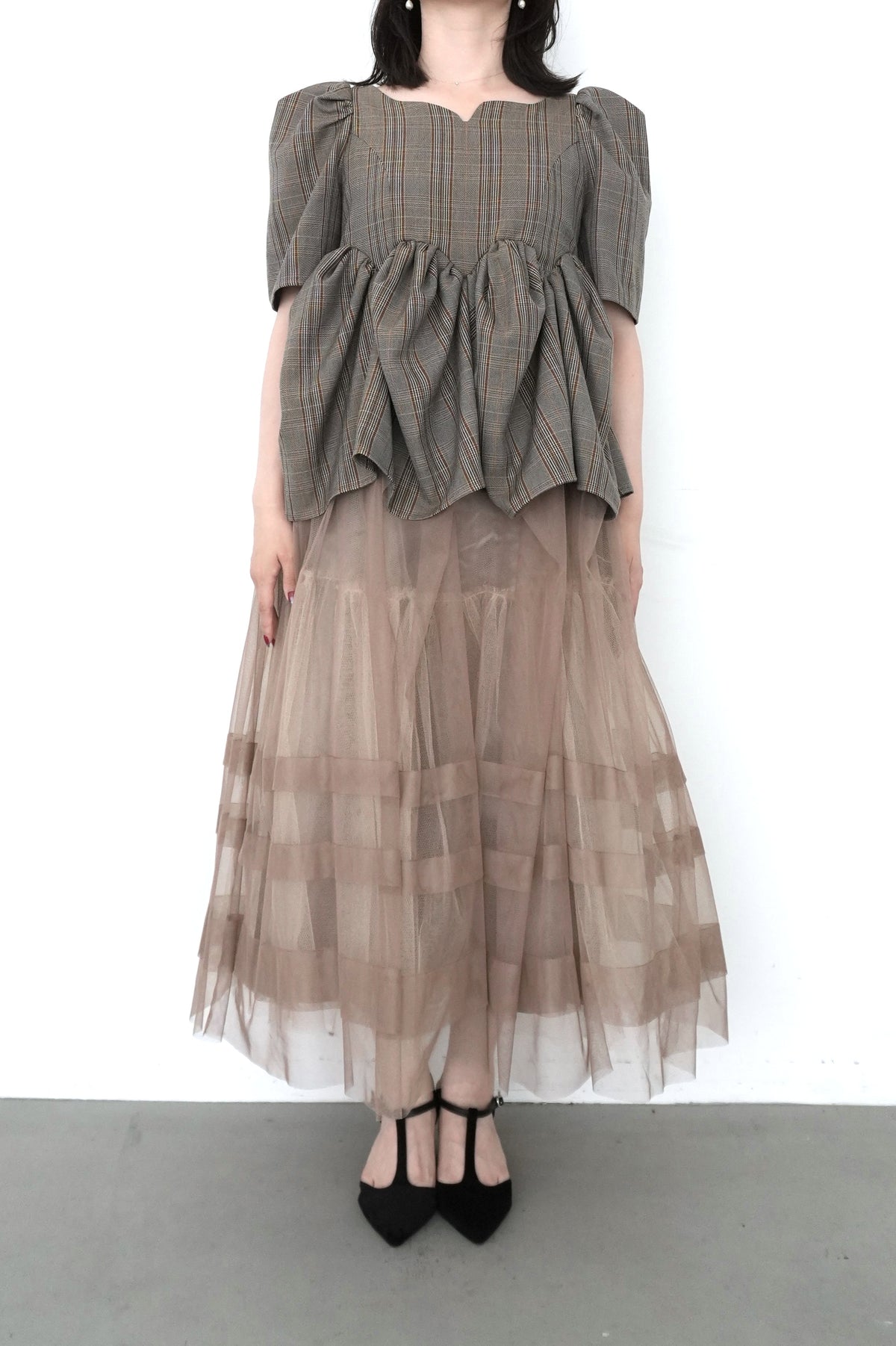model:153cm size:S color:ベージュ