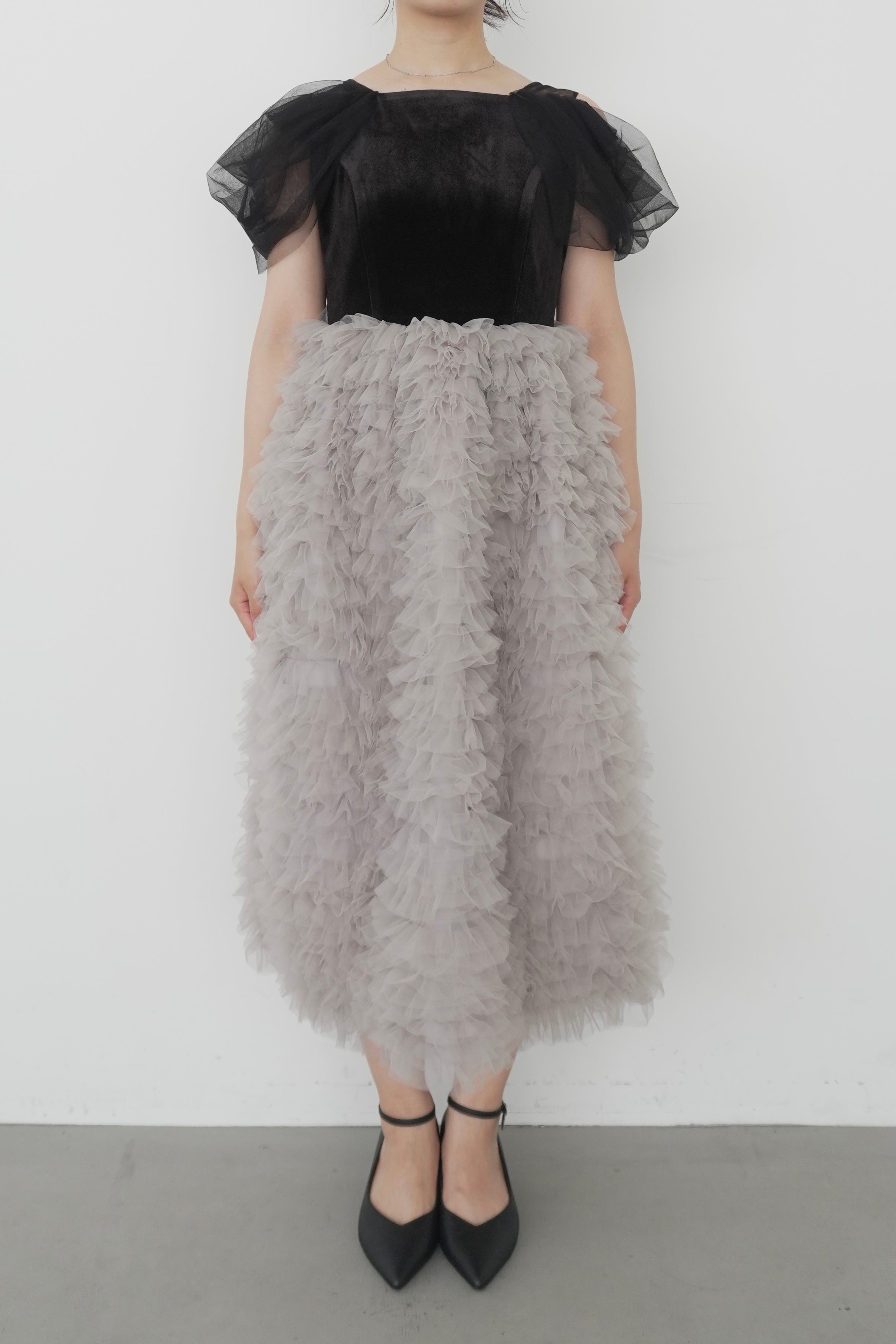 model:159cm size:M color:ブラック×ベージュ