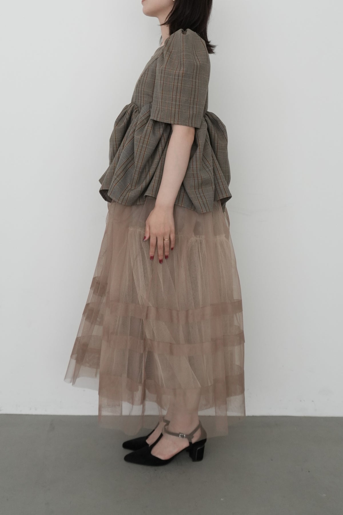 model:153cm size:S color:ベージュ