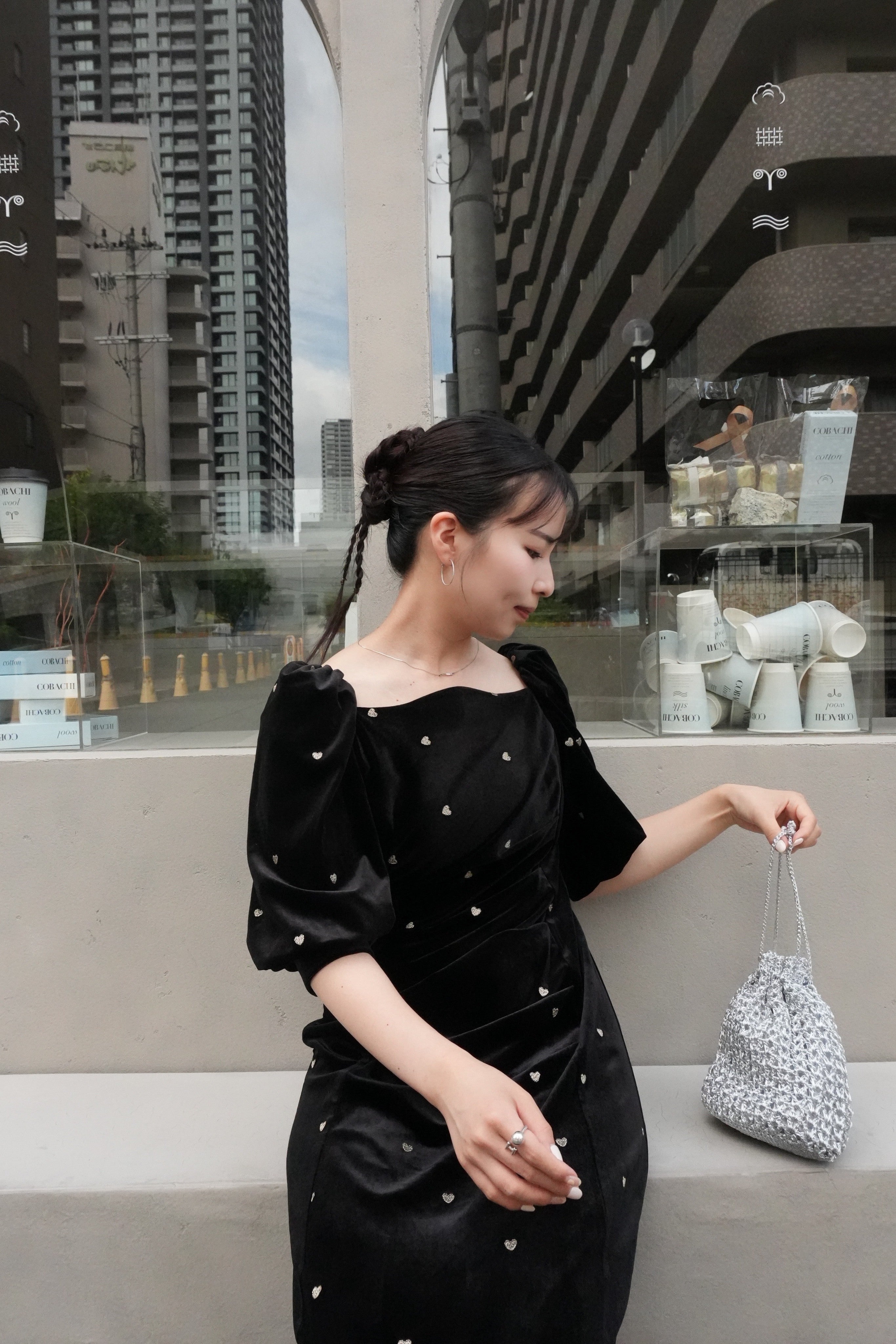 model:159cm size:M color:ブラック