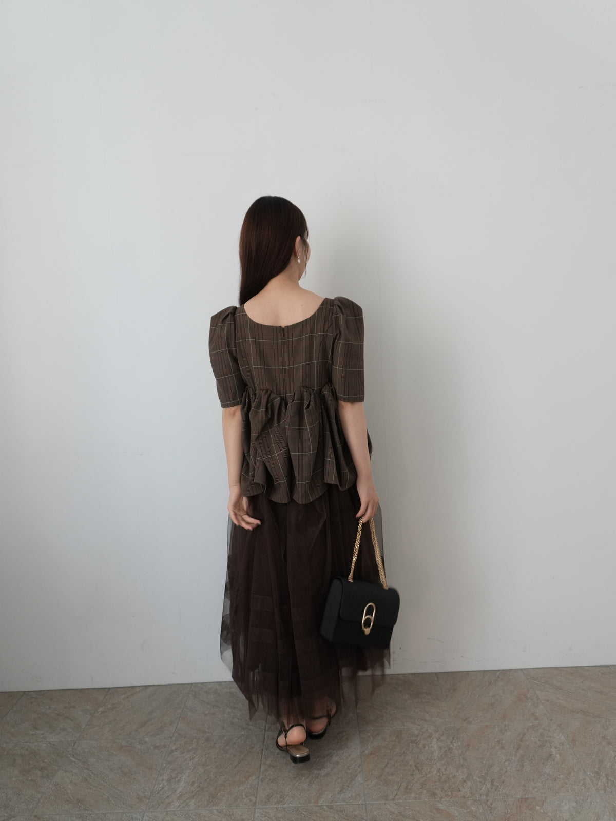model:159cm size:L color:ブラウン
