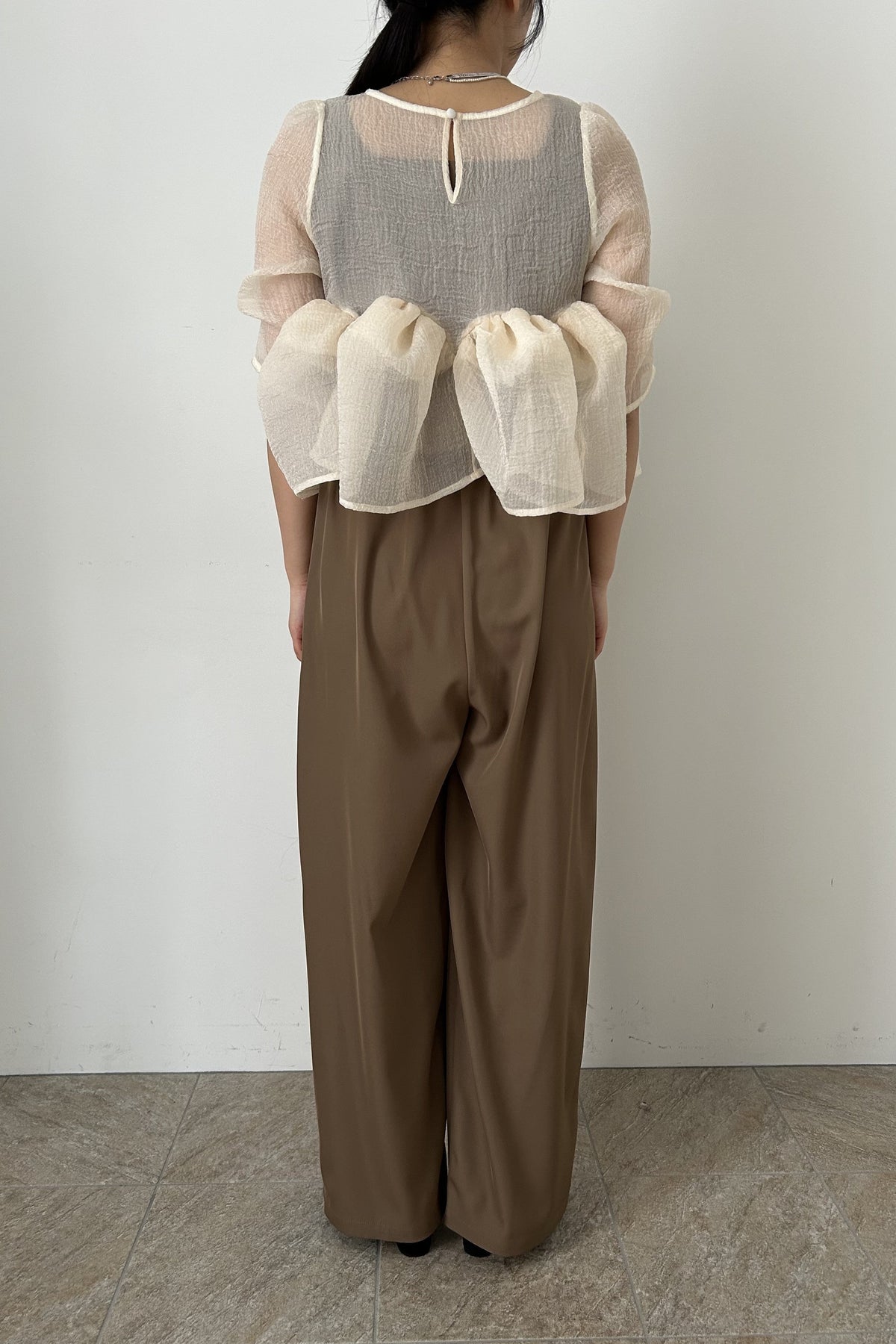 model:155cm size:S color:ベージュ