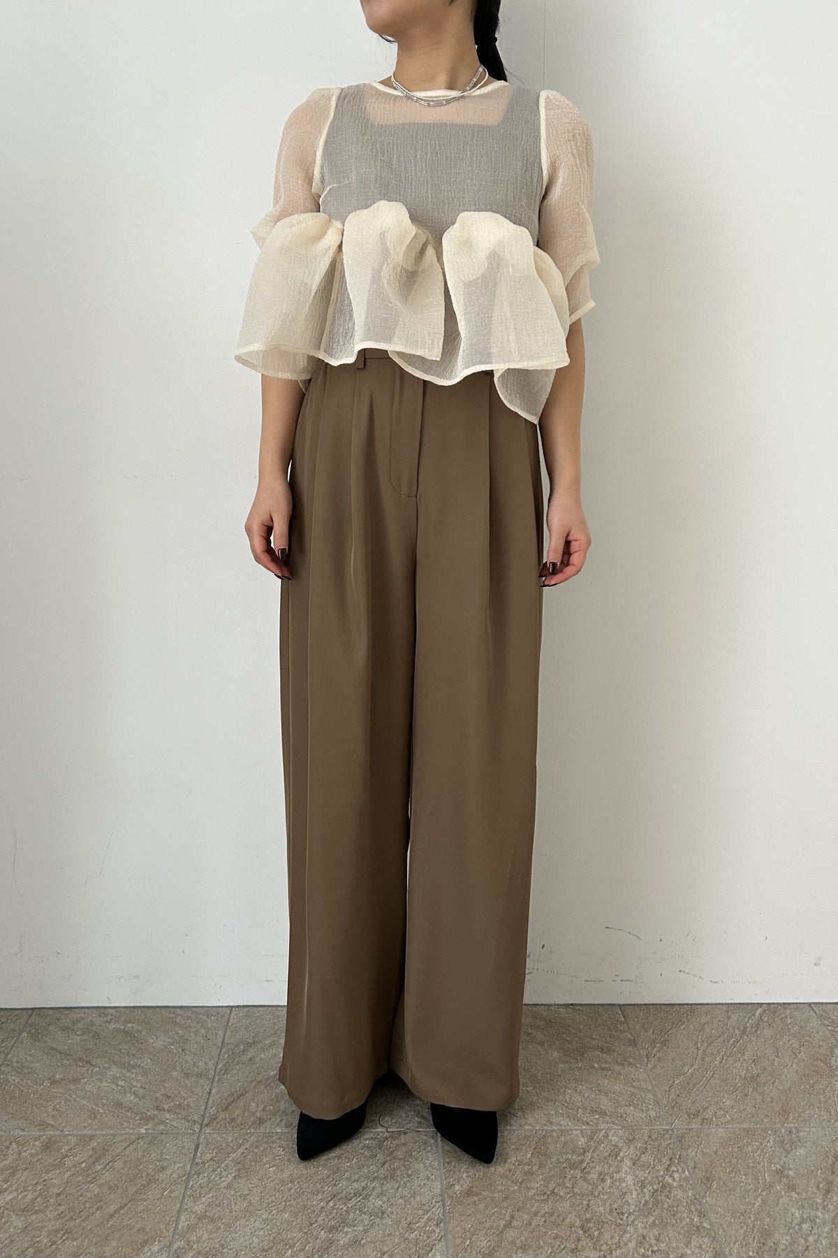 model:155cm size:S color:ベージュ