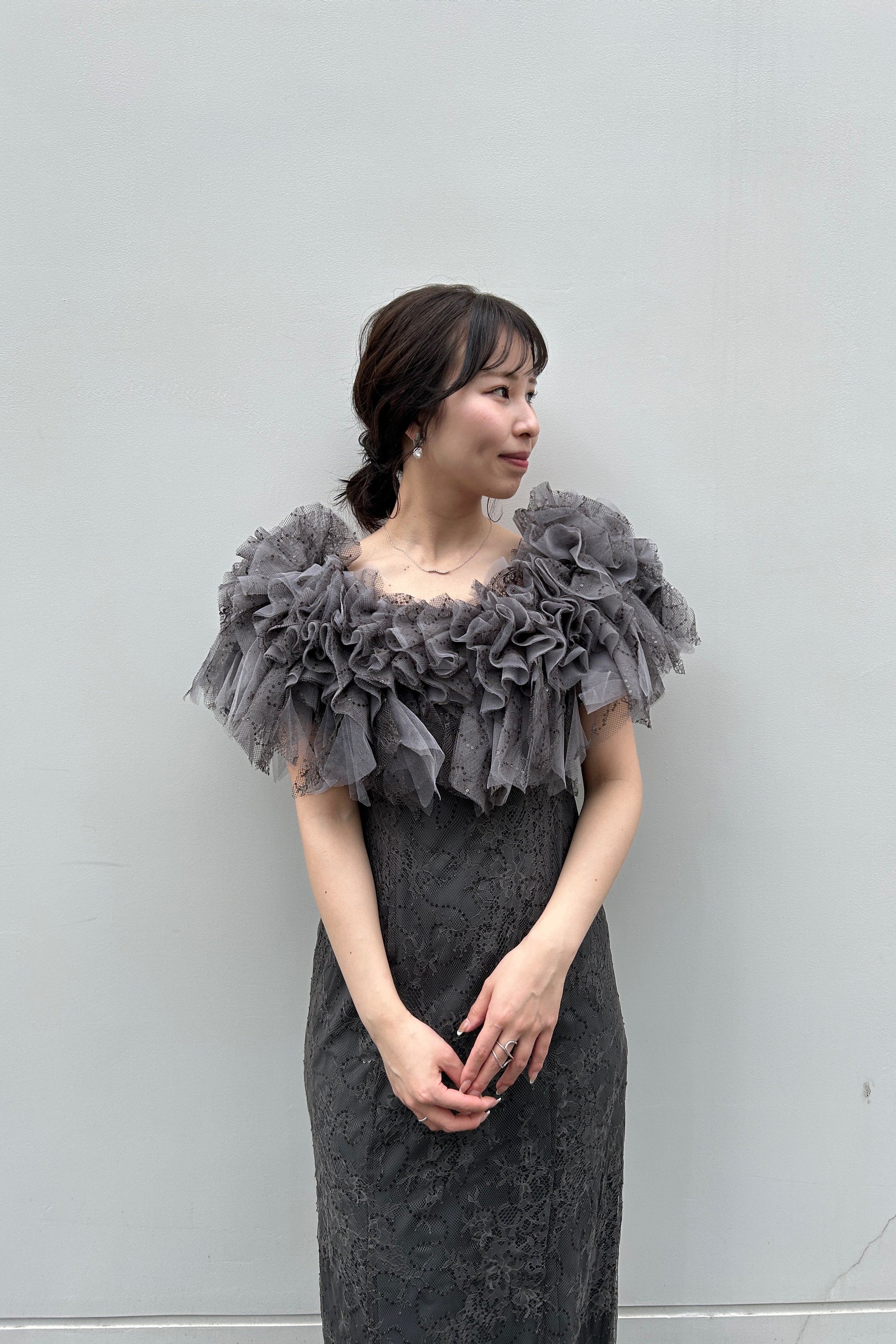 model:159cm size:M color:チャコール