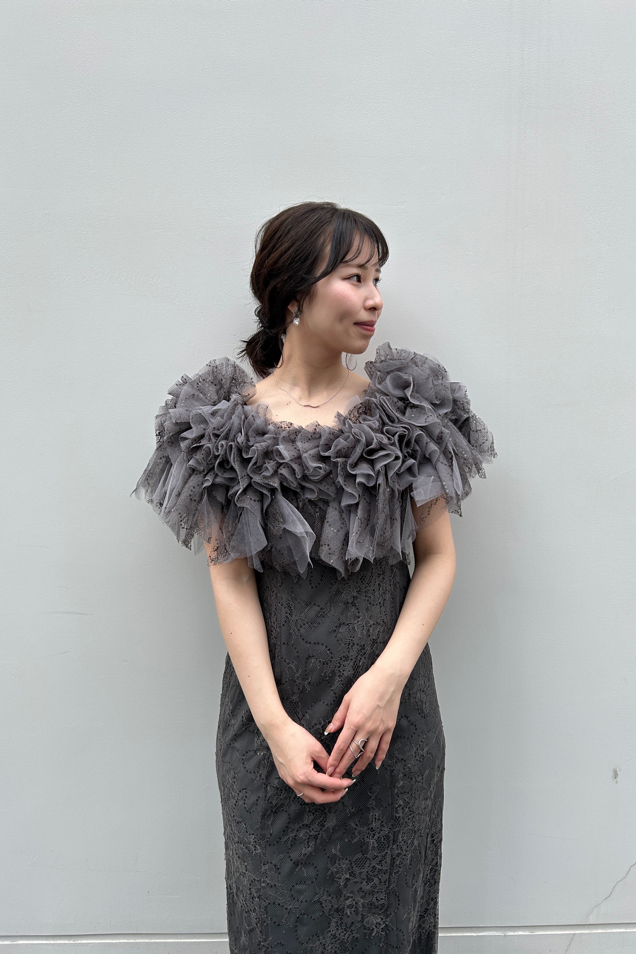 model:159cm size:M color:チャコール