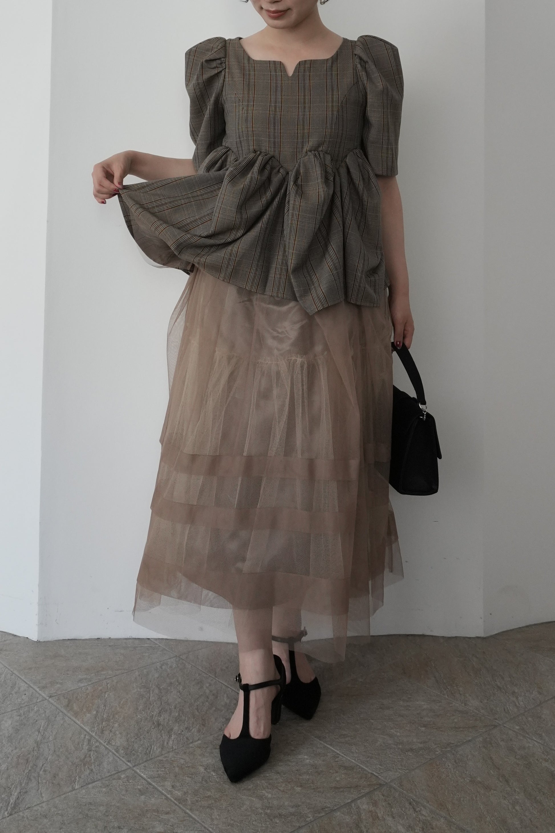 model:153cm size:S color:ベージュ