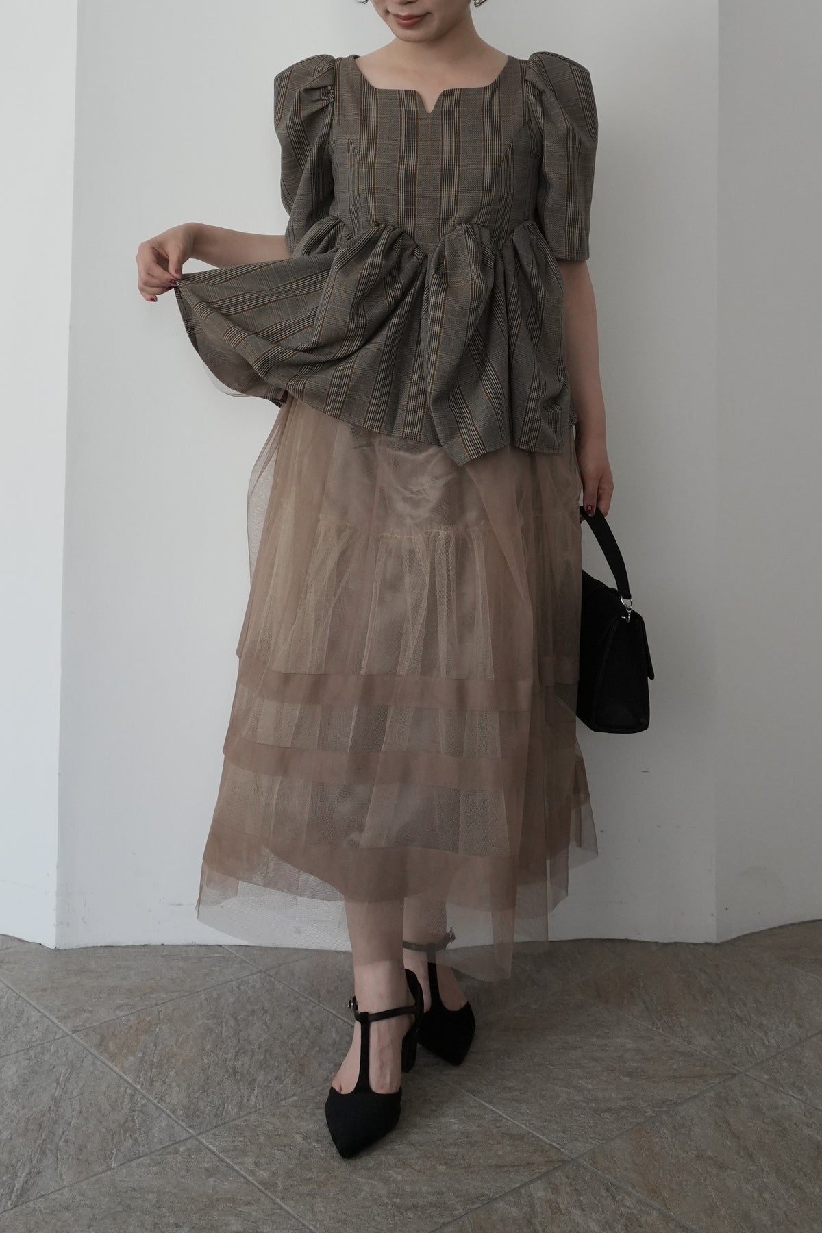 model:153cm size:S color:ベージュ