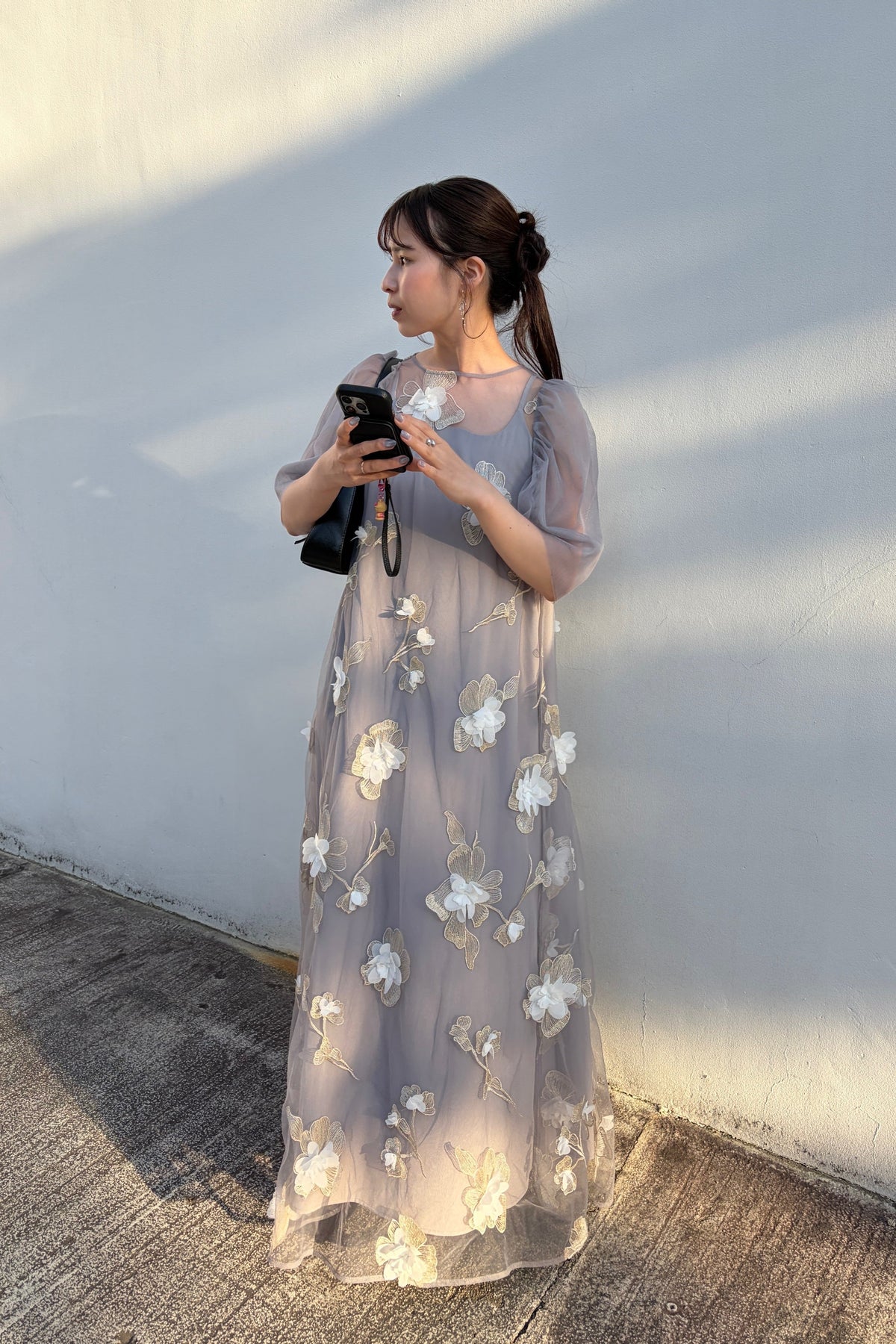 model:159cm color:グレー