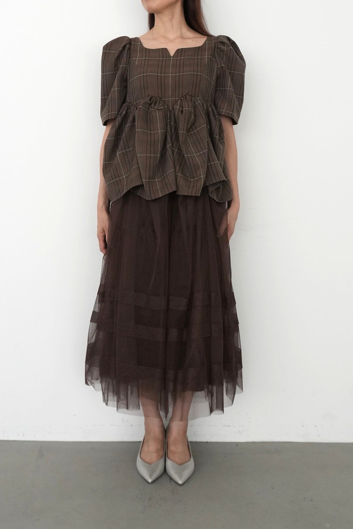 model:164cm size:L color:ブラウン