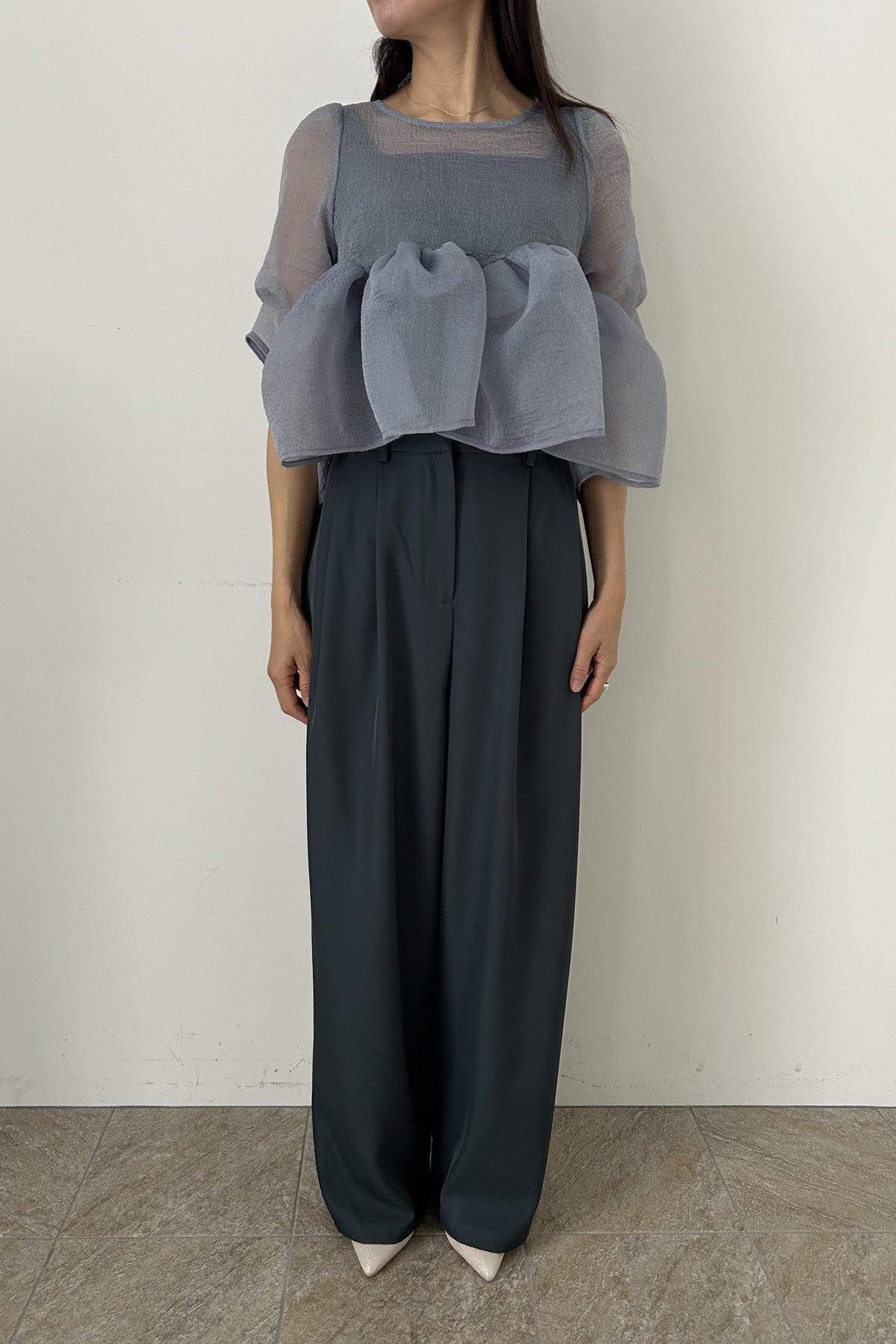 model:164cm size:L color:ブルー