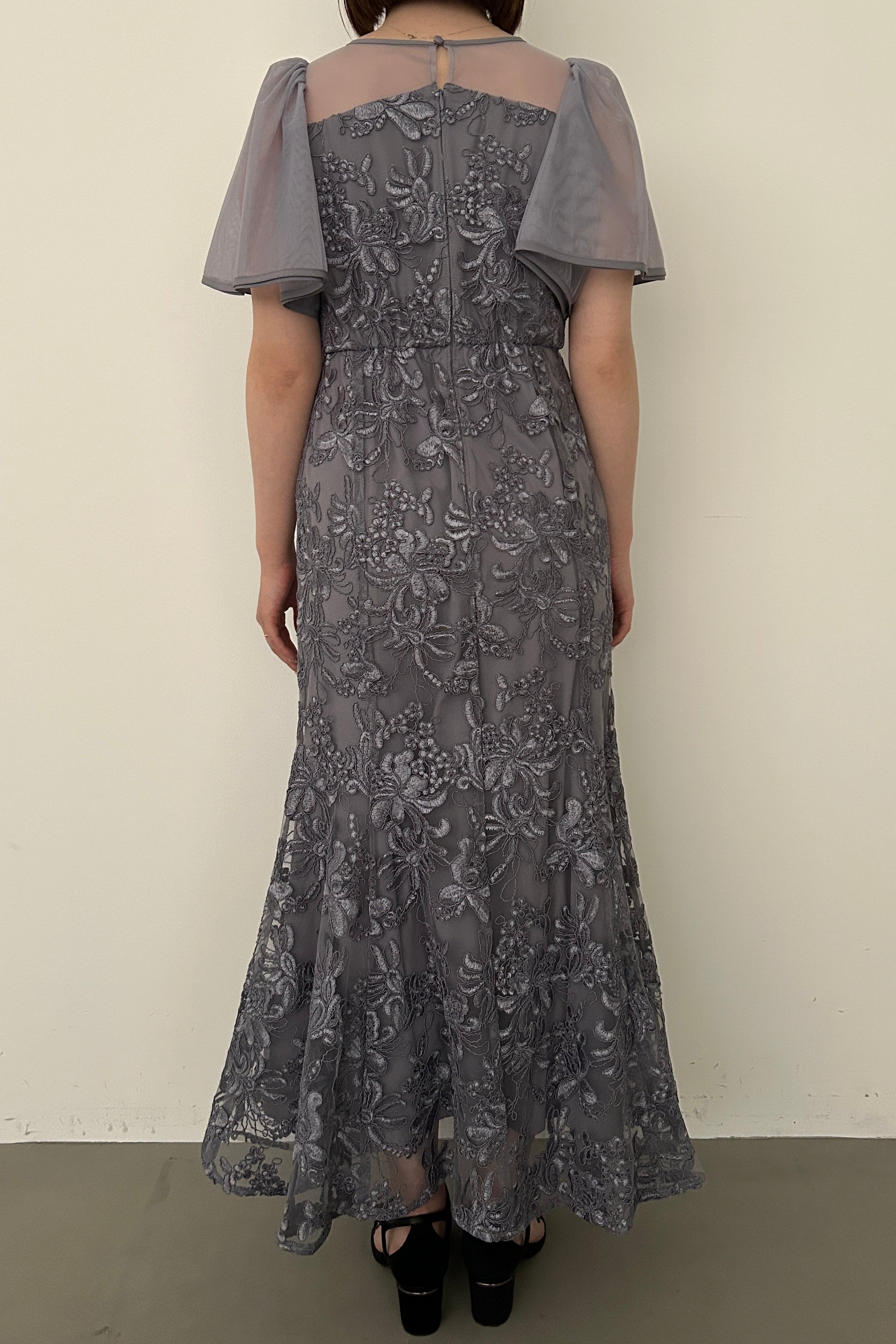 model:153cm size:S color:グレイッシュブルー