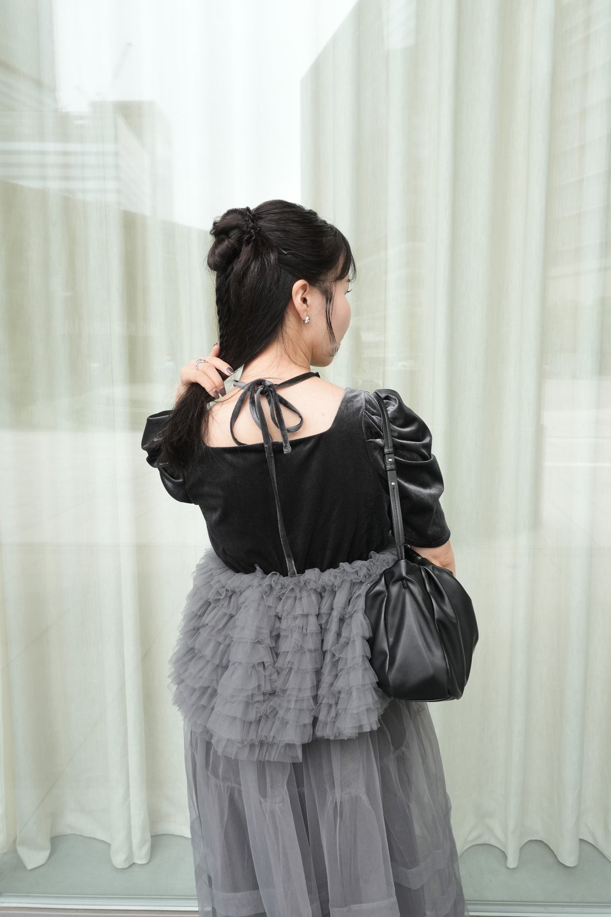 model:159cm size:M color:ブルーグレー