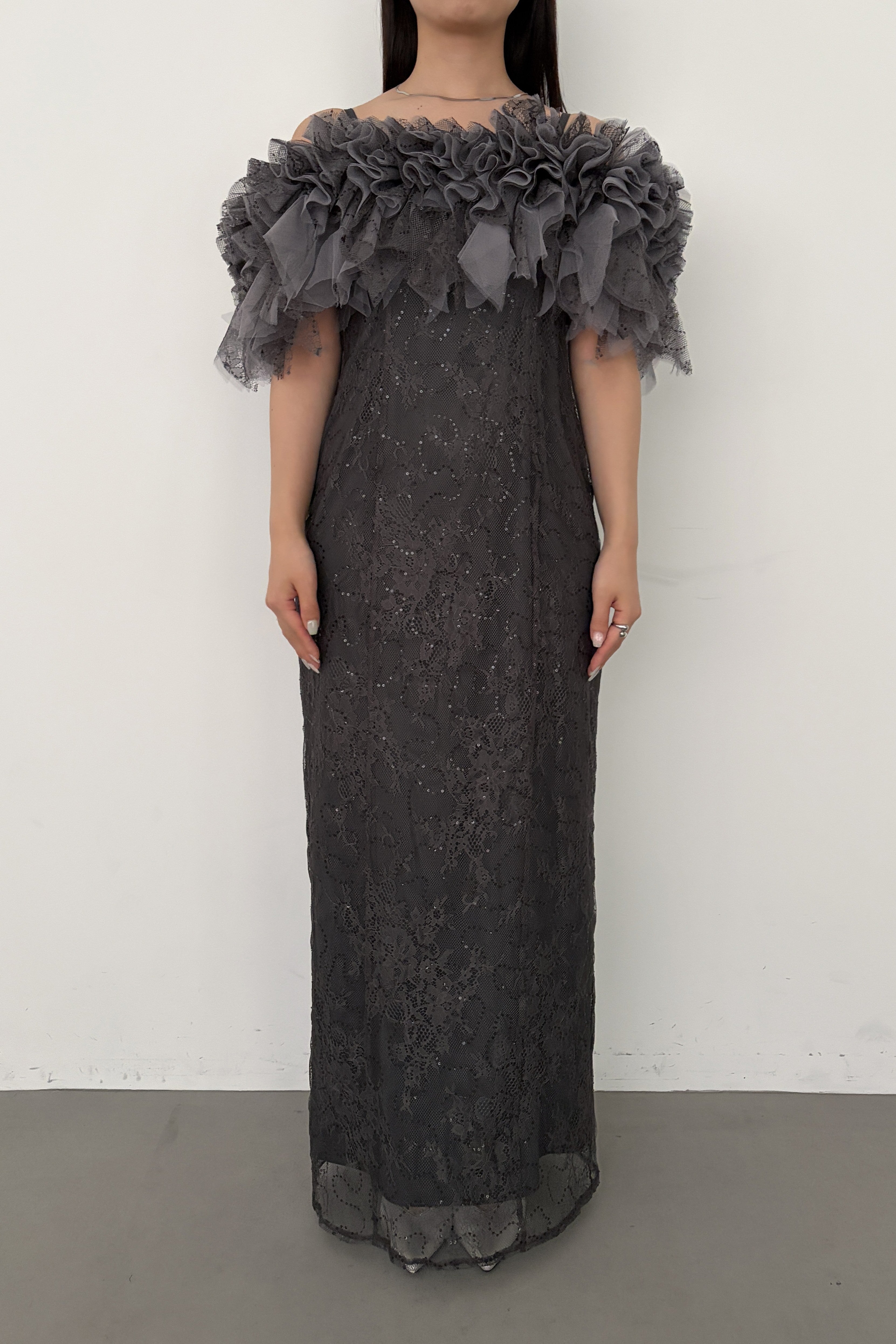 model:159cm size:M color:チャコール