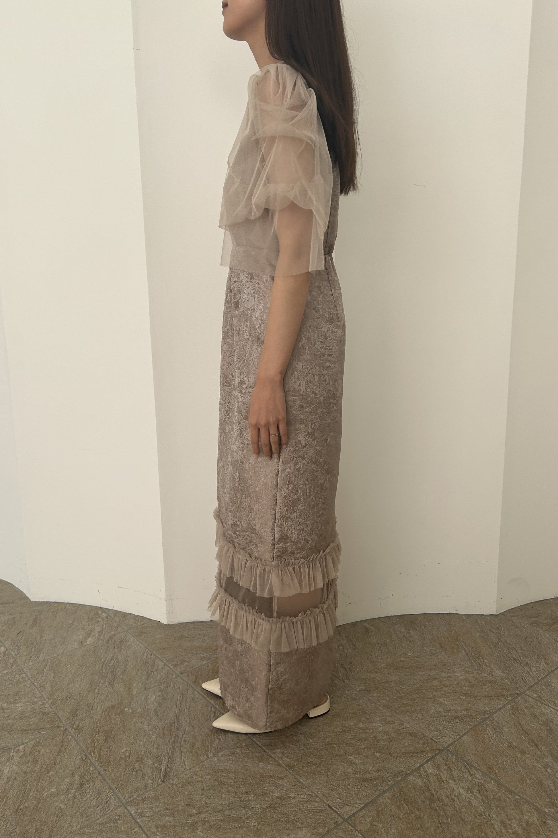 model:165cm size:L color:ピンクベージュ