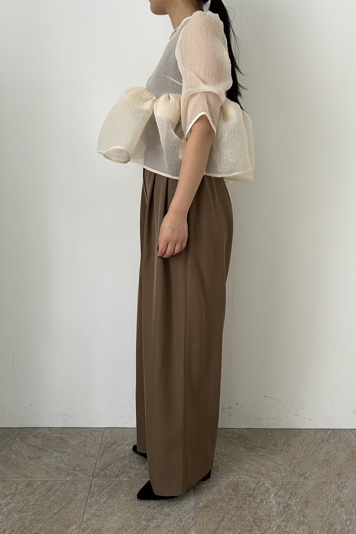 model:155cm size:S color:ベージュ