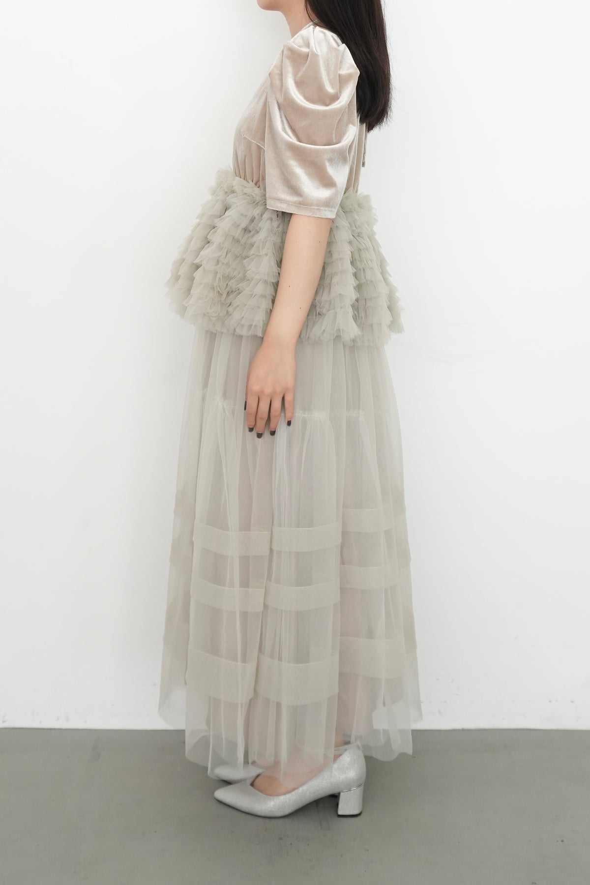 model:159cm size:L color:ベージュ